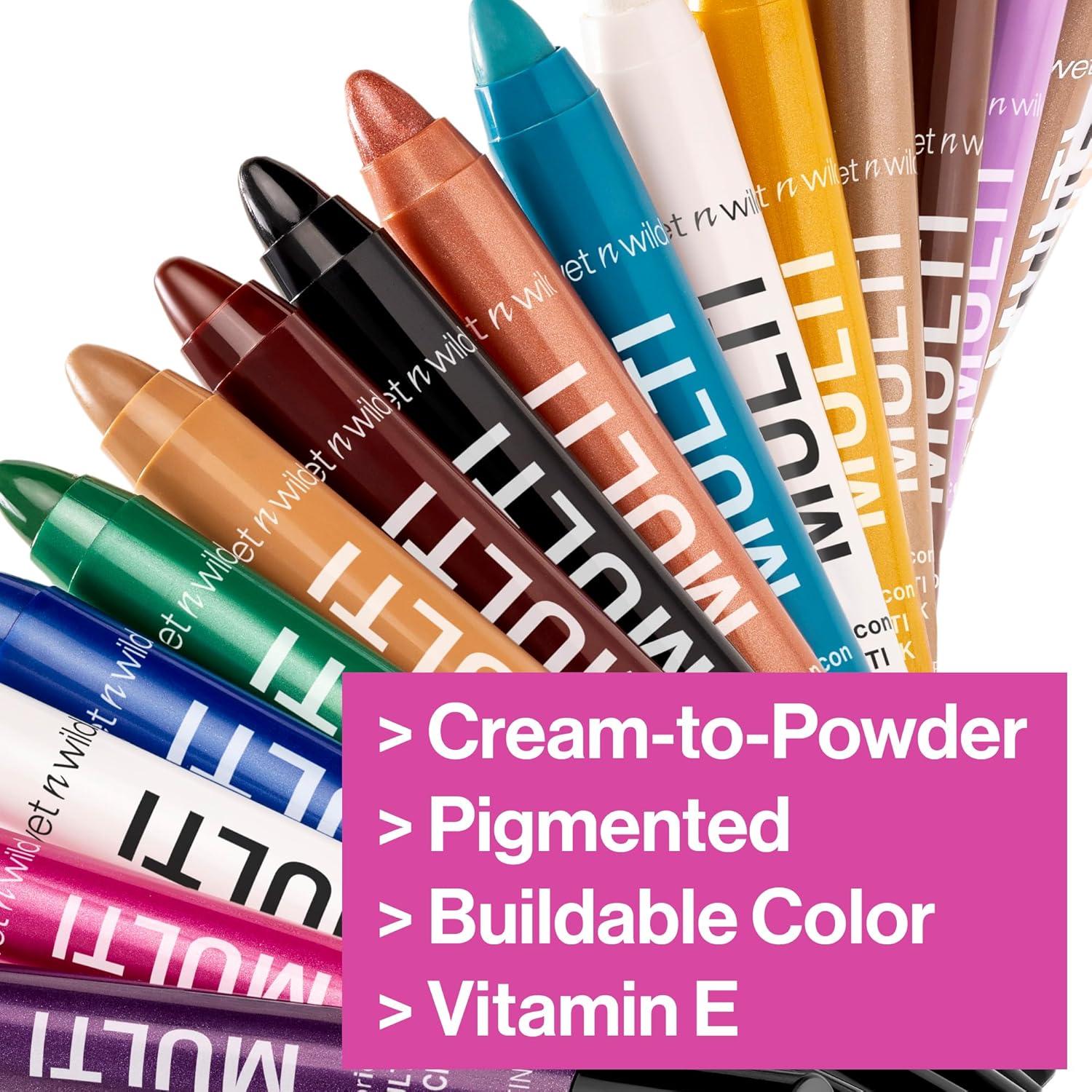wet n wild Color Icon Cream Eyeliner Eyeshadow Multi-Stick, Moisturizing, Nourishing Velvety Cream-to-Powder Buildable & Blendable Formula, Cruelty-Free & Vegan – Bragging Whites(Poppy-lar)