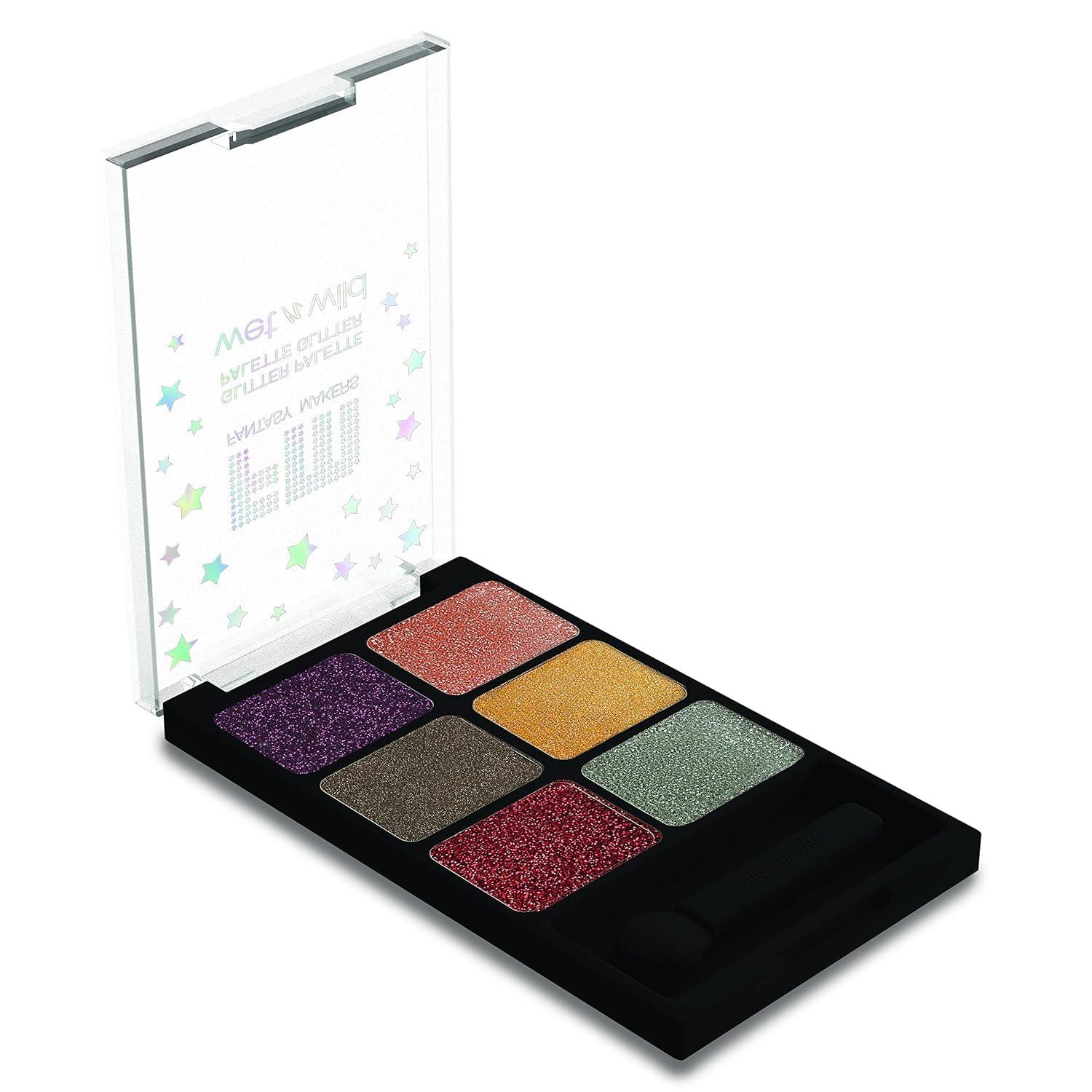 wet n wild Fantasy Makers Glitter Eyeshadow Palette, Long Wearing Shimmering Brilliance, Creamy Texture, 6 Complementary Shades, Cruelty-Free – This Bites(Horrorscope)