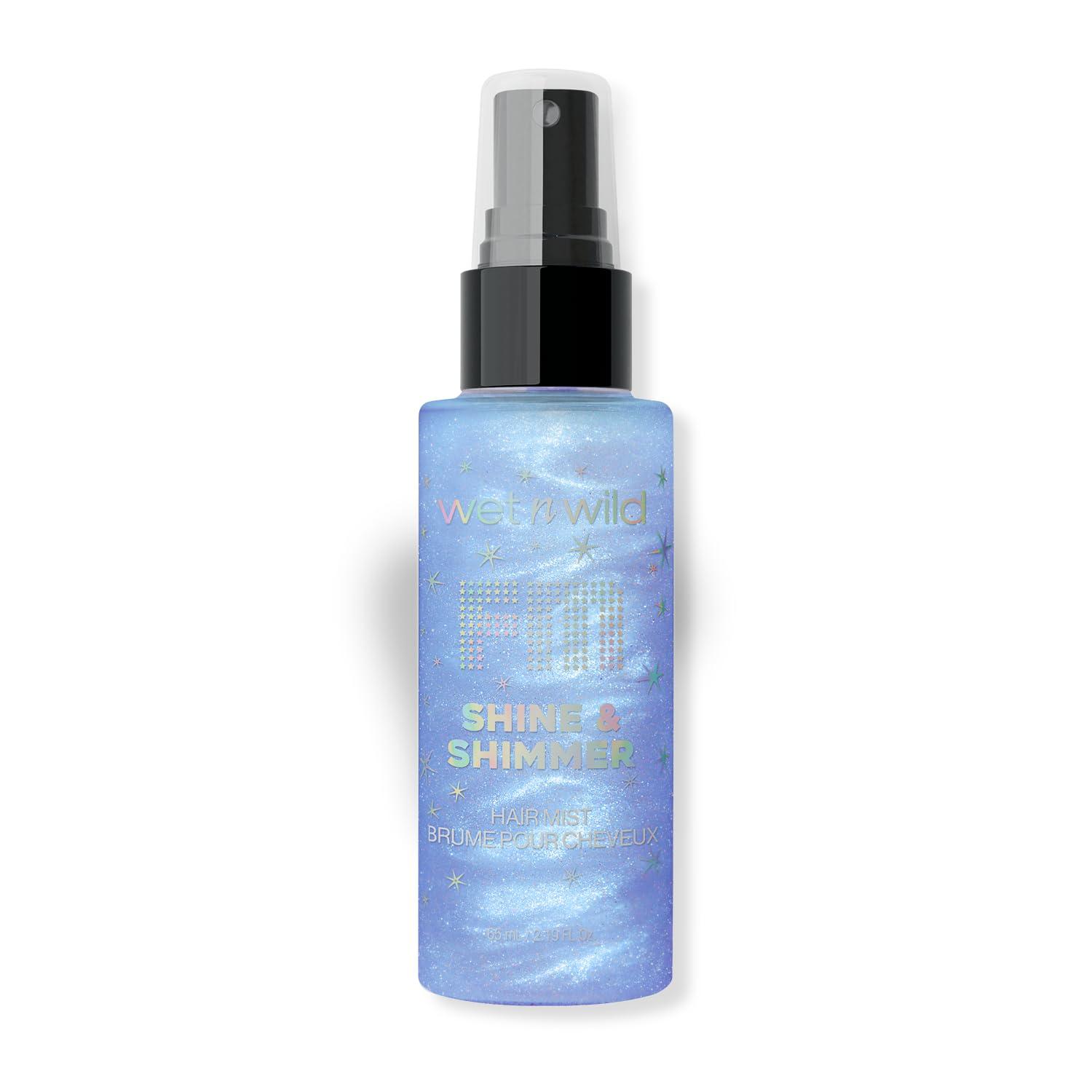 wet n wild Shimmer Shine Hair Mist, Lightweight Glitter Spray with Argan Oil & Rosemary, Non-Greasy Shine Boost, Cruelty Free – Fallen Star