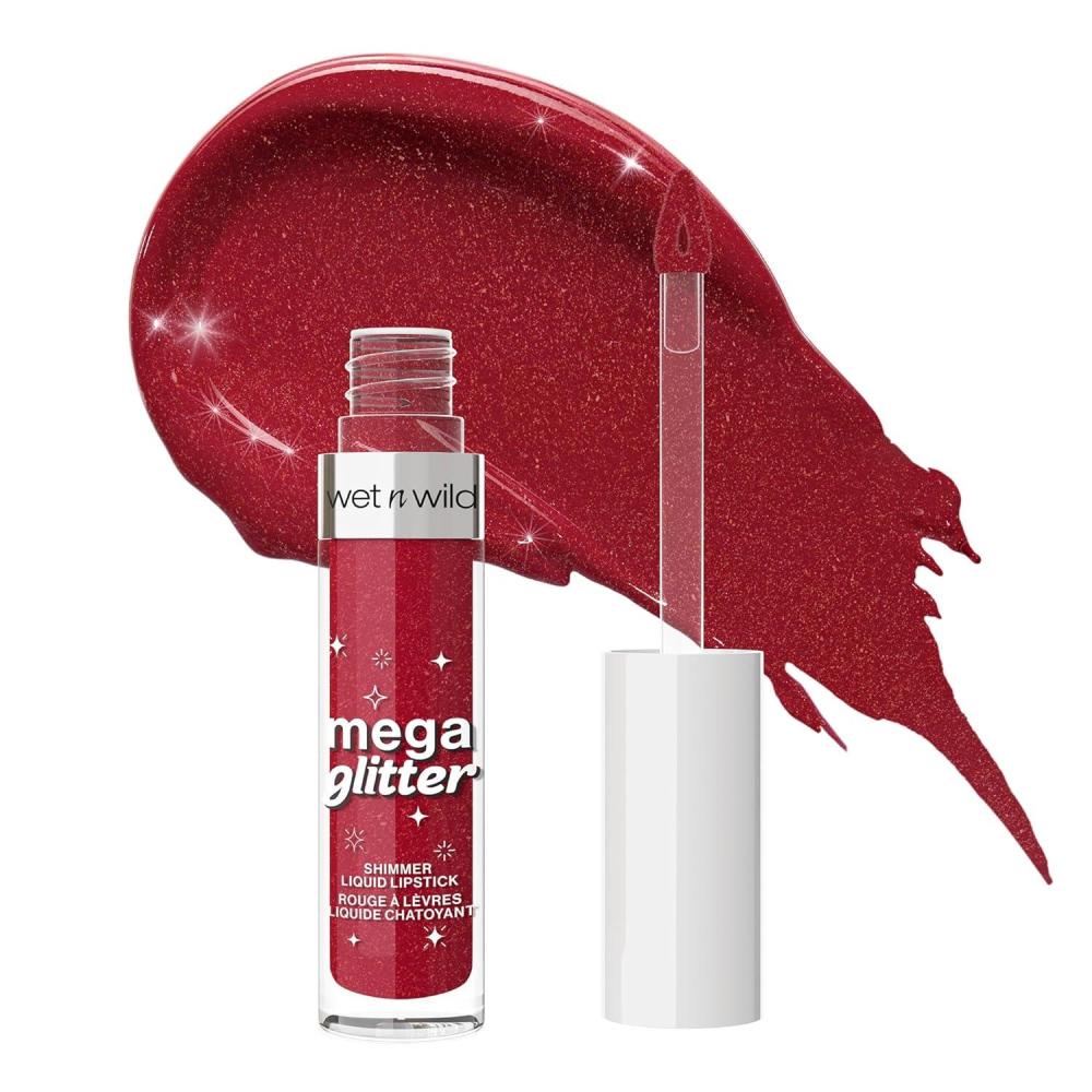 wet n wild Mega Glitter Shimmer Liquid Lipstick, Matte-to-Glitter Finish, Lightweight Formula, Comfortable Wear, Vitamin E-Infused for Nourished Lips, Vegan & Cruelty-Free – New Soulmate