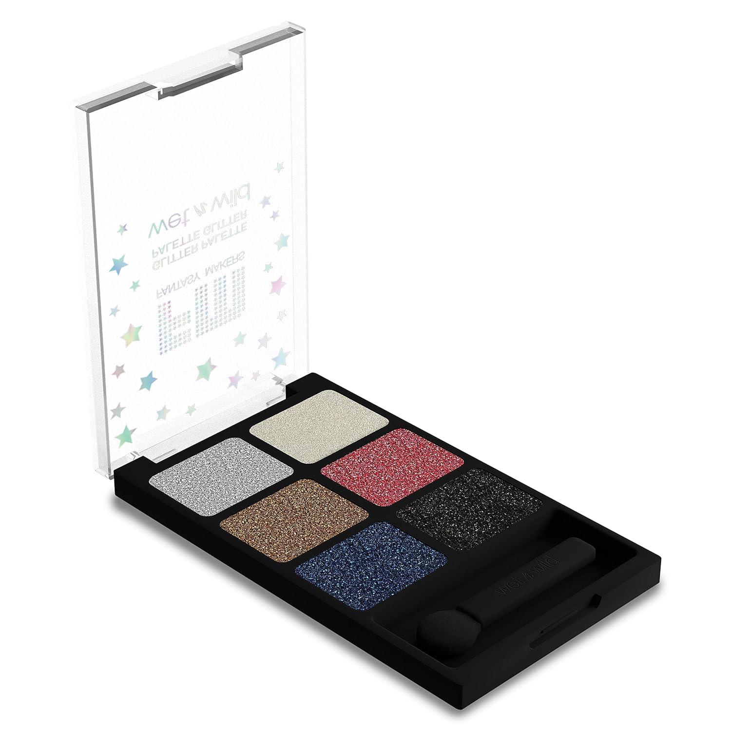 wet n wild Fantasy Makers Glitter Eyeshadow Palette, Long Wearing Shimmering Brilliance, Creamy Texture, 6 Complementary Shades, Cruelty-Free – This Bites(This Bites)