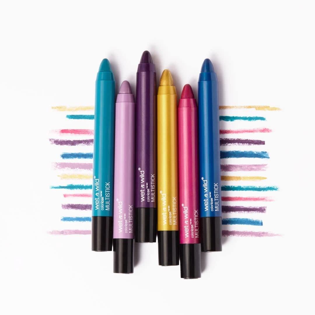 wet n wild Color Icon Cream Eyeliner Eyeshadow Multi-Stick, Moisturizing, Nourishing Velvety Cream-to-Powder Buildable & Blendable Formula, Cruelty-Free & Vegan – Bragging Whites(Not So Calm Waters)