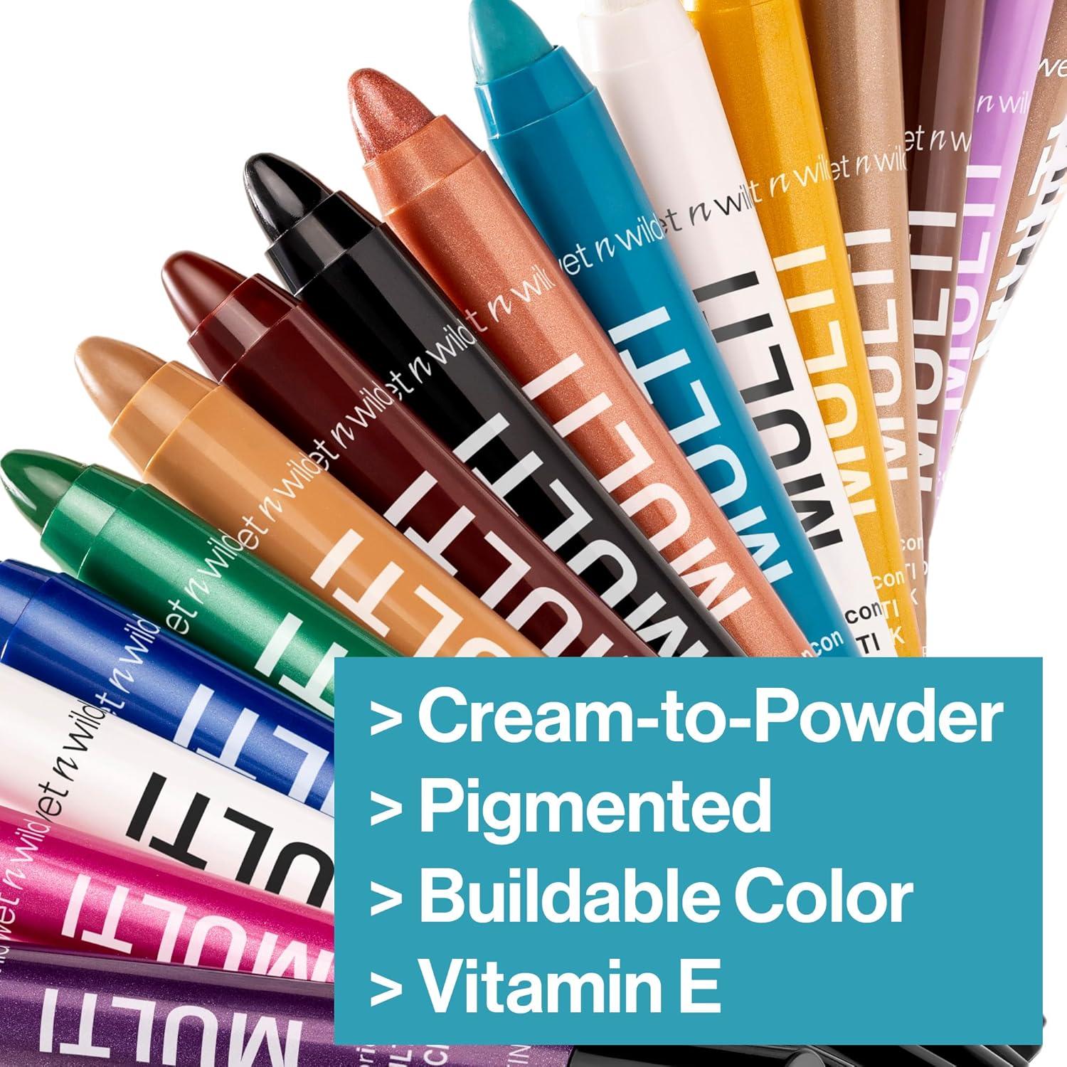 wet n wild Color Icon Cream Eyeliner Eyeshadow Multi-Stick, Moisturizing, Nourishing Velvety Cream-to-Powder Buildable & Blendable Formula, Cruelty-Free & Vegan – Bragging Whites(Not So Calm Waters)