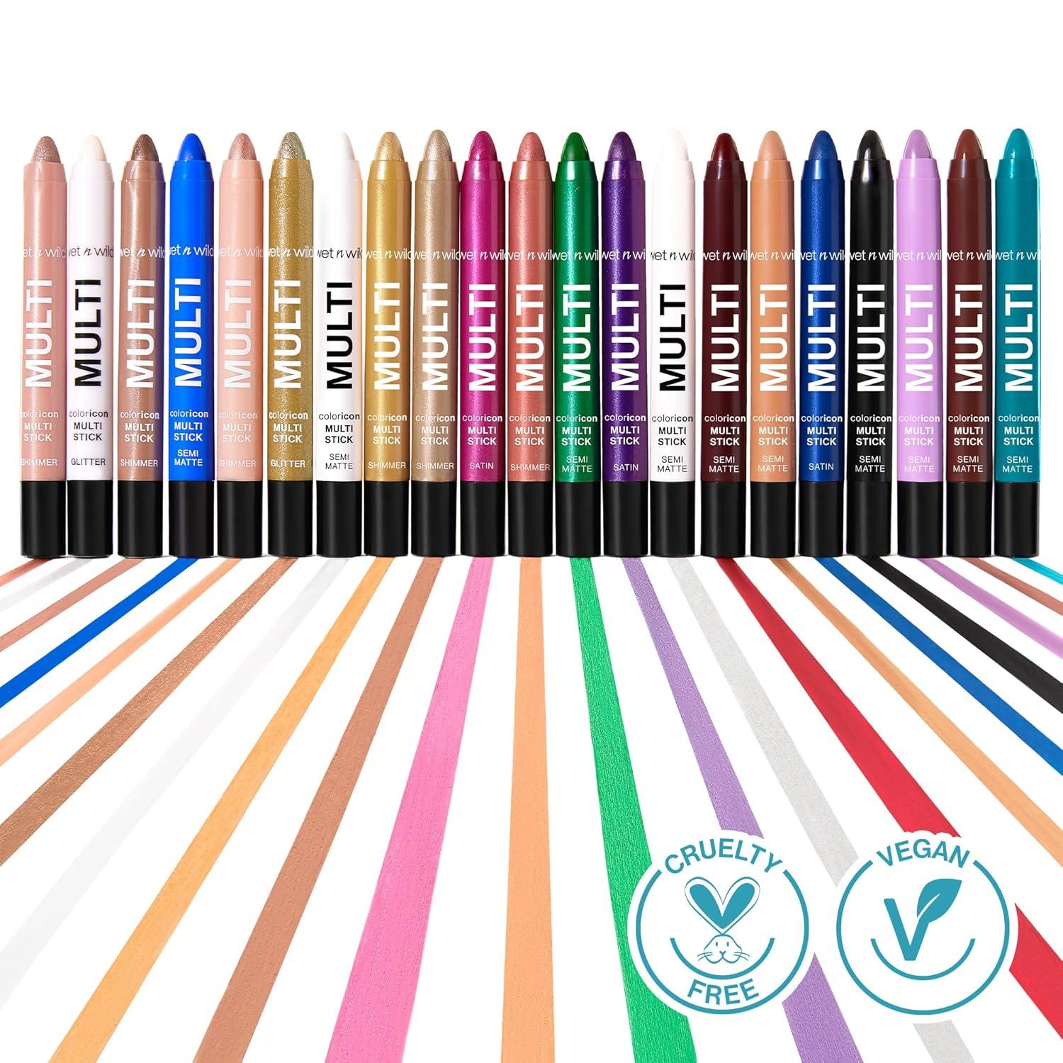 wet n wild Color Icon Cream Eyeliner Eyeshadow Multi-Stick, Moisturizing, Nourishing Velvety Cream-to-Powder Buildable & Blendable Formula, Cruelty-Free & Vegan – Bragging Whites(Not So Calm Waters)