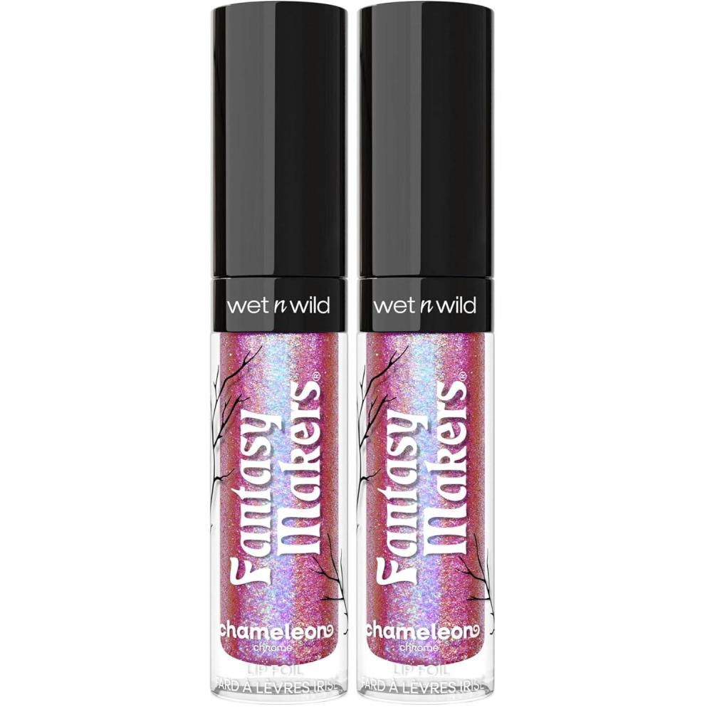 wet n wild Halloween Fantasy Makers Chameleon Chrome Lip Foil, Intense Multi-Chrome Pigment, Mesmerizing Blendable Color Shift Foil Finish, Cruelty-Free – Nymph’s Whisper(0.09 Fl Oz (Pack of 2))