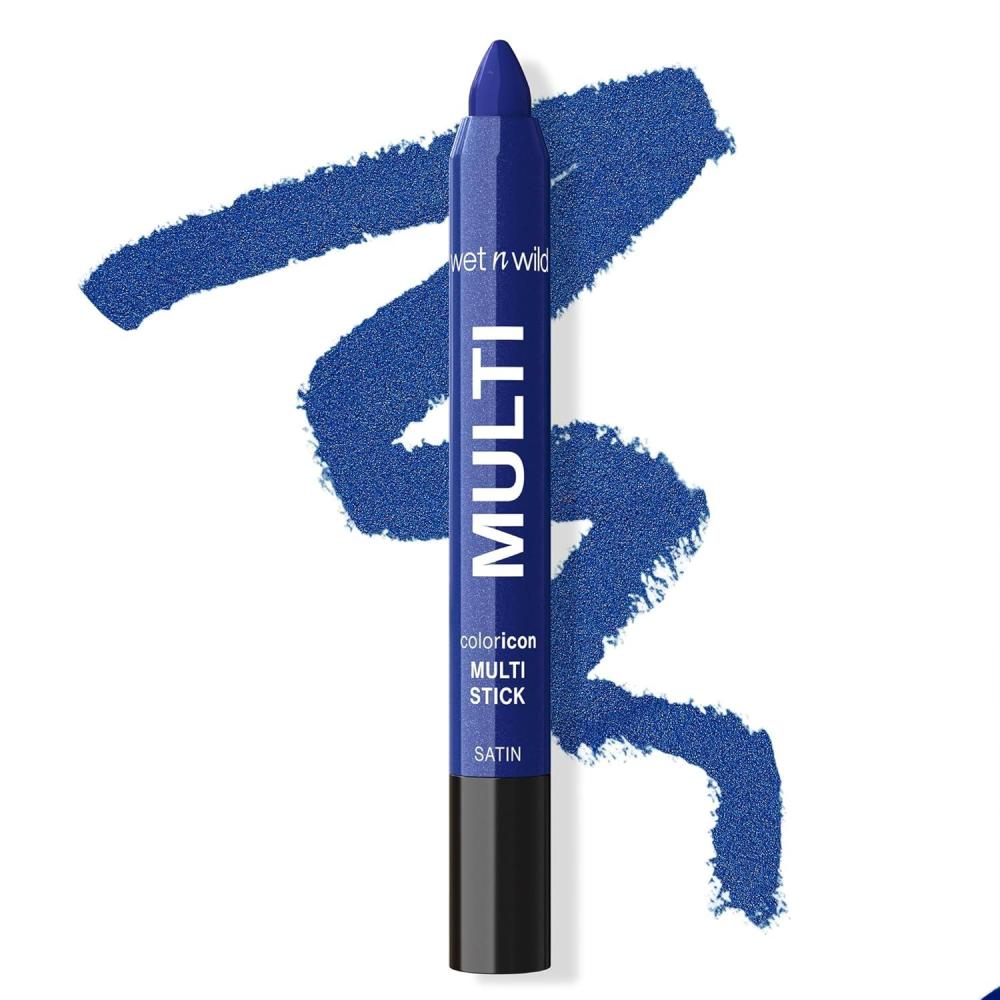 wet n wild Color Icon Cream Eyeliner Eyeshadow Multi-Stick, Moisturizing, Nourishing Velvety Cream-to-Powder Buildable & Blendable Formula, Cruelty-Free & Vegan – Bragging Whites(Blue Lah Lah)