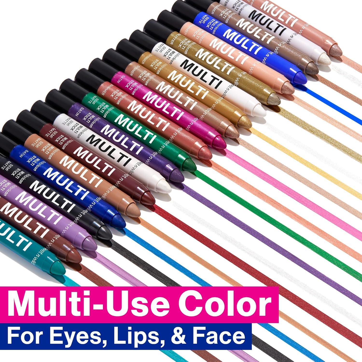 wet n wild Color Icon Cream Eyeliner Eyeshadow Multi-Stick, Moisturizing, Nourishing Velvety Cream-to-Powder Buildable & Blendable Formula, Cruelty-Free & Vegan – Bragging Whites(Blue Lah Lah)