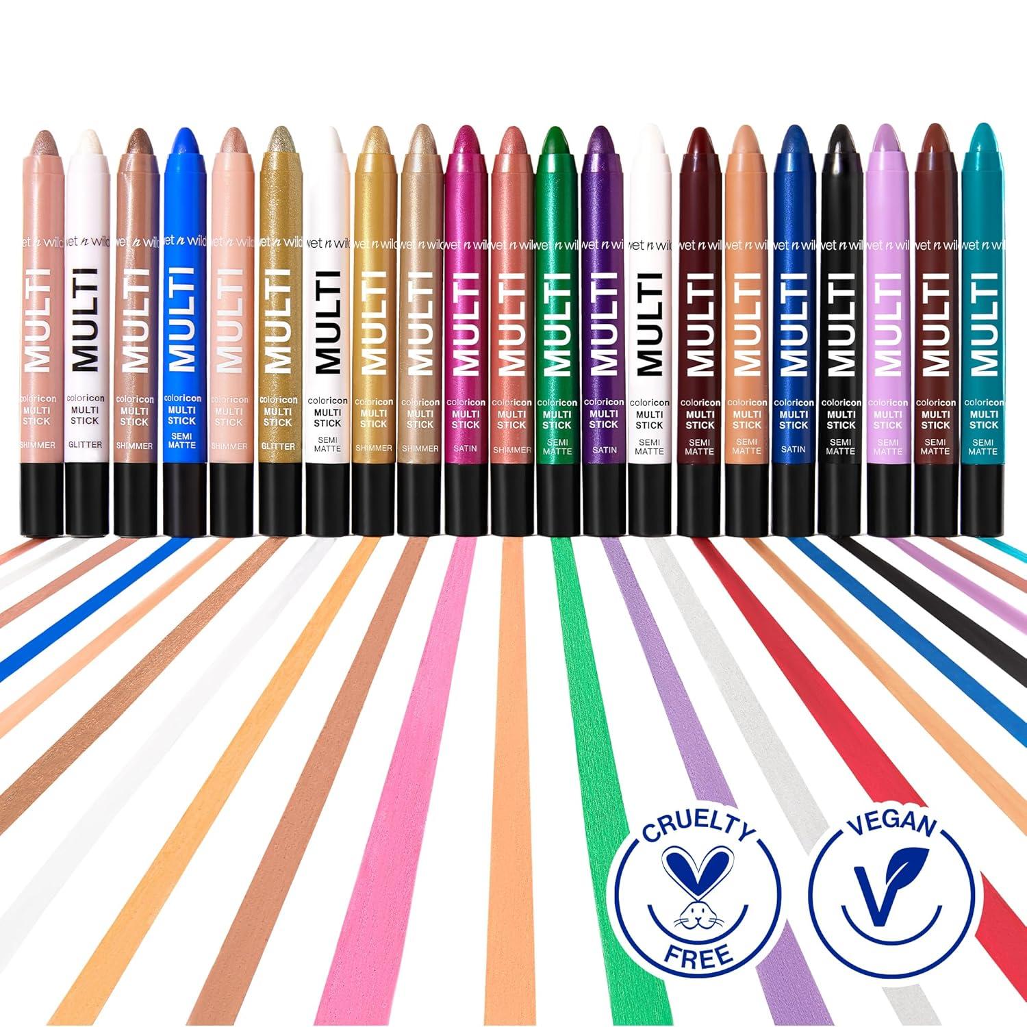 wet n wild Color Icon Cream Eyeliner Eyeshadow Multi-Stick, Moisturizing, Nourishing Velvety Cream-to-Powder Buildable & Blendable Formula, Cruelty-Free & Vegan – Bragging Whites(Blue Lah Lah)