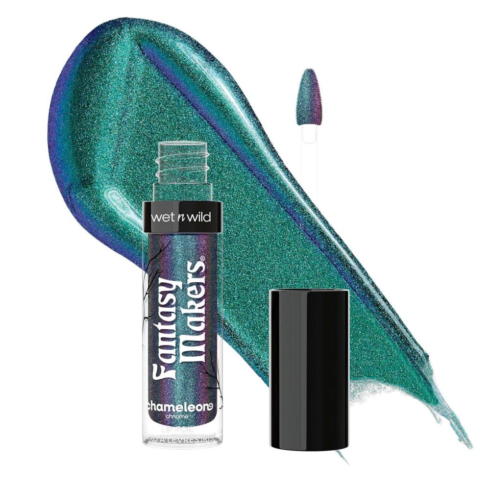 wet n wild Halloween Fantasy Makers Chameleon Chrome Lip Foil, Intense Multi-Chrome Pigment, Mesmerizing Blendable Color Shift Foil Finish, Cruelty-Free – Serpent’s Spell