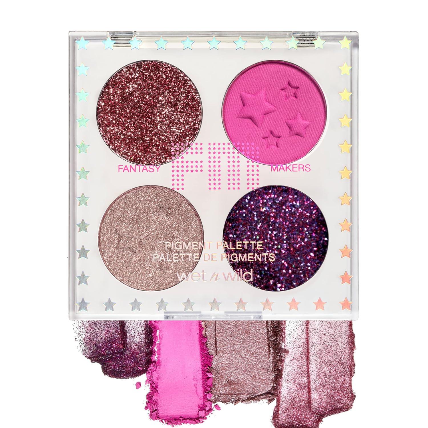 wet n wild Eyeshadow Fantasy Makers Fantasy Makers Pigment Palette, Metallic Shimmer Eye Makeup, Pink Blue Me Away(Pink-Palooza)