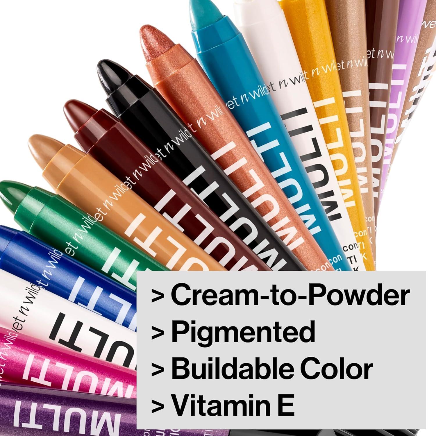 wet n wild Color Icon Cream Eyeliner Eyeshadow Multi-Stick, Moisturizing, Nourishing Velvety Cream-to-Powder Buildable & Blendable Formula, Cruelty-Free & Vegan – Bragging Whites(Mother of Pearl)