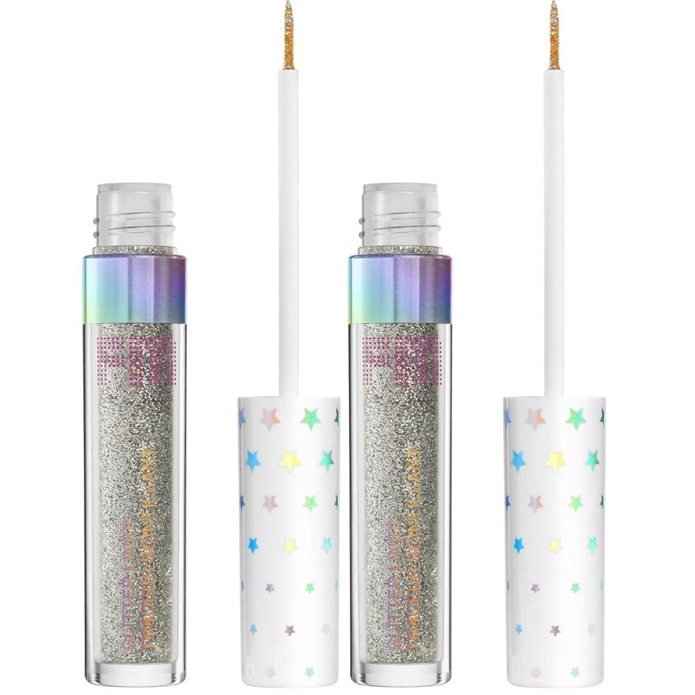 wet n wild Glitter Eyeliner Fantasy Makers Glitter Eye Liner Makeup, Silver Kaleidoscope (Pack of 2)