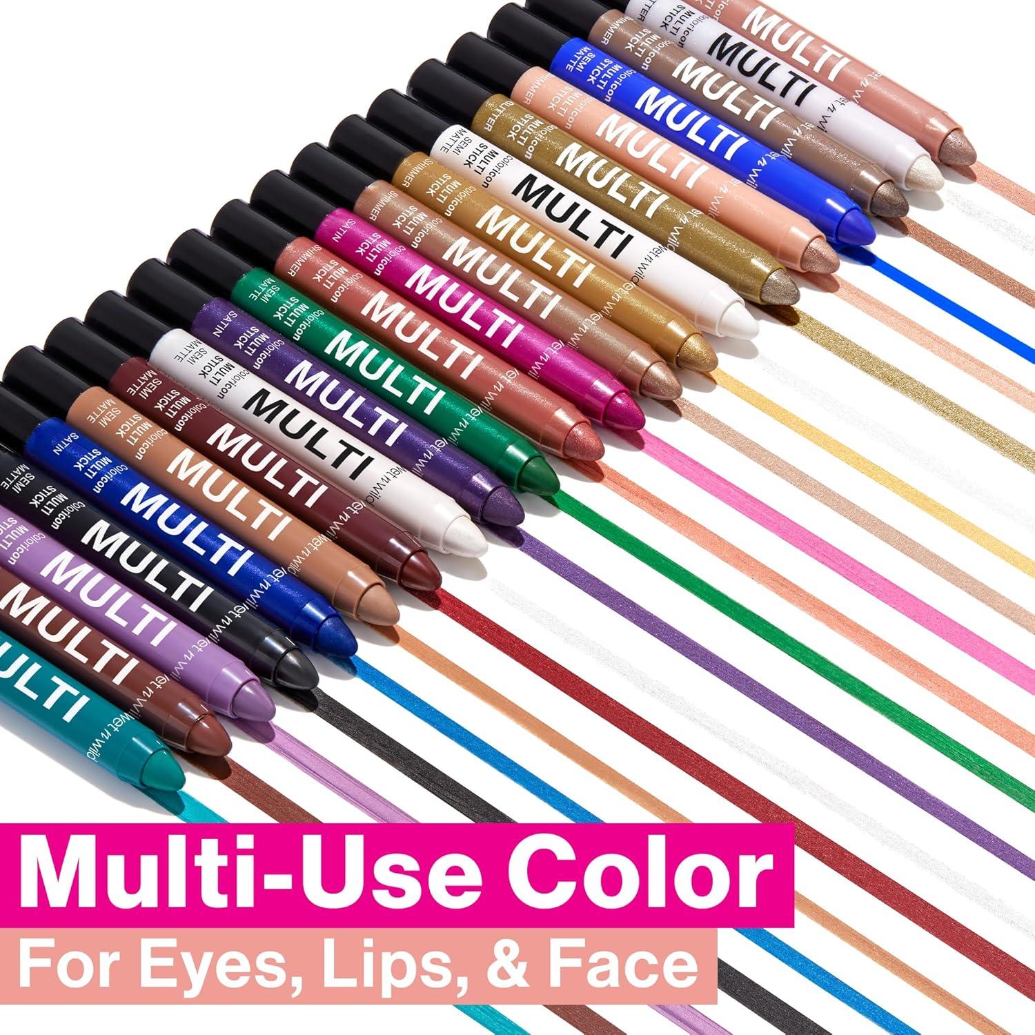 wet n wild Color Icon Cream Eyeliner Eyeshadow Multi-Stick, Moisturizing, Nourishing Velvety Cream-to-Powder Buildable & Blendable Formula, Cruelty-Free & Vegan – Bragging Whites(Born To Flirt)