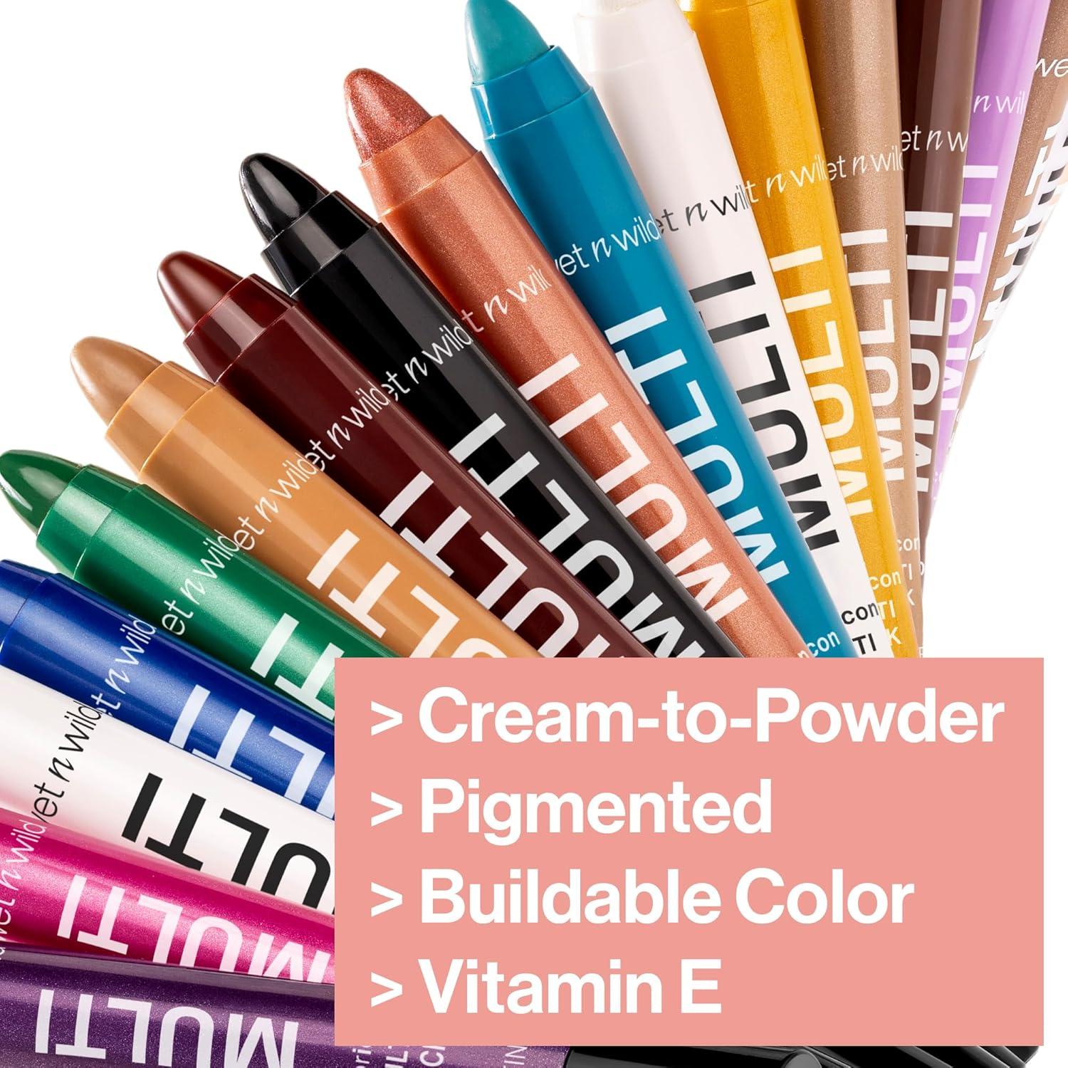 wet n wild Color Icon Cream Eyeliner Eyeshadow Multi-Stick, Moisturizing, Nourishing Velvety Cream-to-Powder Buildable & Blendable Formula, Cruelty-Free & Vegan – Bragging Whites(Born To Flirt)