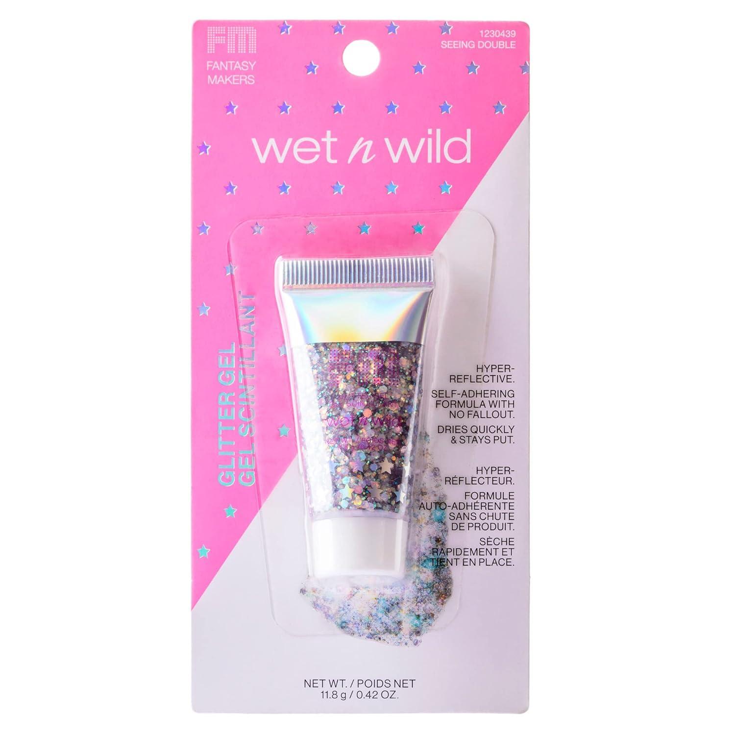 Body Glitter by Wet n Wild Fantasy Makers Glitter Gel Silver Seeing Double (Pack of 2)(Seeing Double)