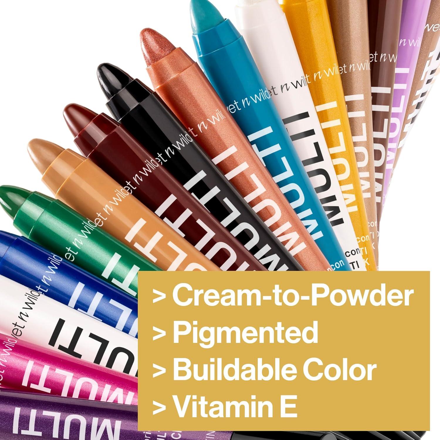wet n wild Color Icon Cream Eyeliner Eyeshadow Multi-Stick, Moisturizing, Nourishing Velvety Cream-to-Powder Buildable & Blendable Formula, Cruelty-Free & Vegan – Bragging Whites(Gold Keep Diggin)