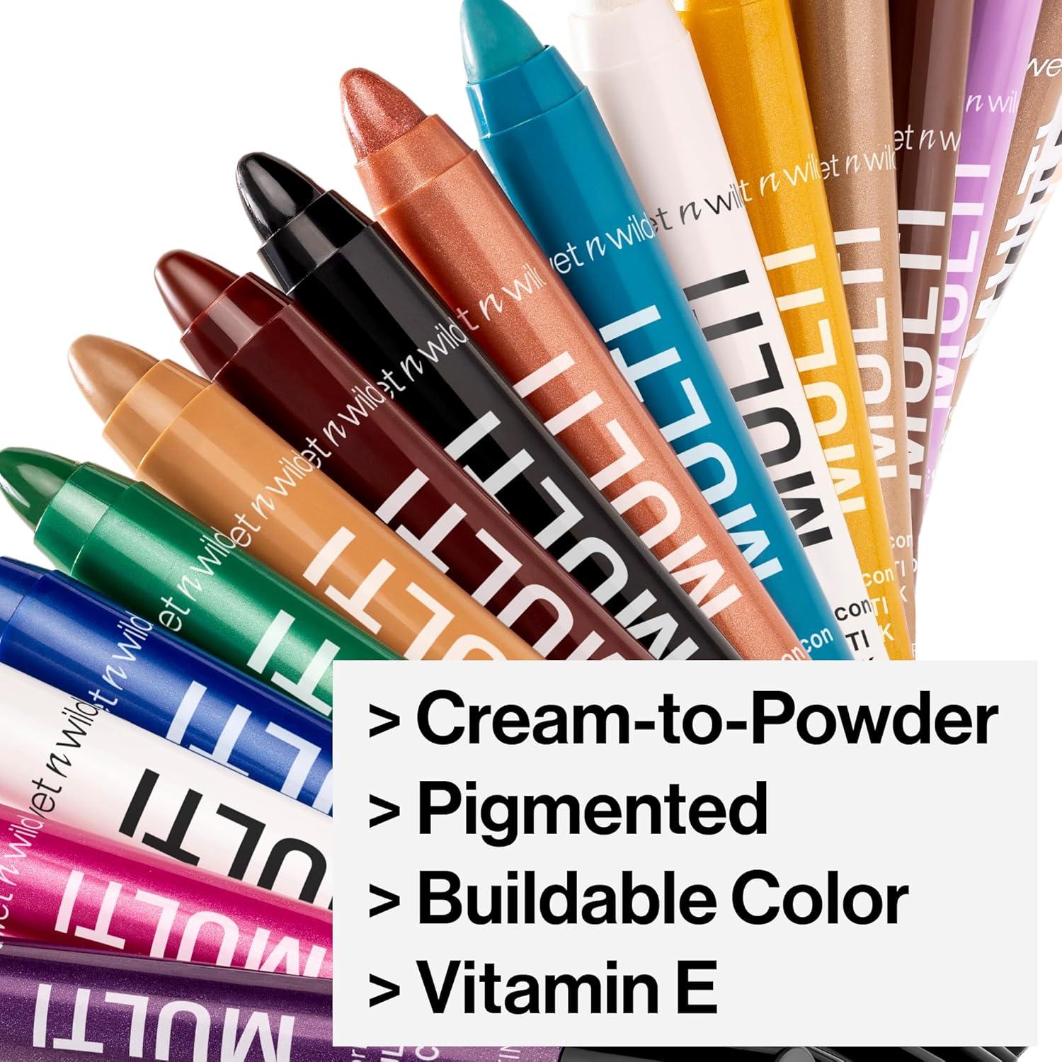 wet n wild Color Icon Cream Eyeliner Eyeshadow Multi-Stick, Moisturizing, Nourishing Velvety Cream-to-Powder Buildable & Blendable Formula, Cruelty-Free & Vegan – Bragging Whites(Bragging Whites)