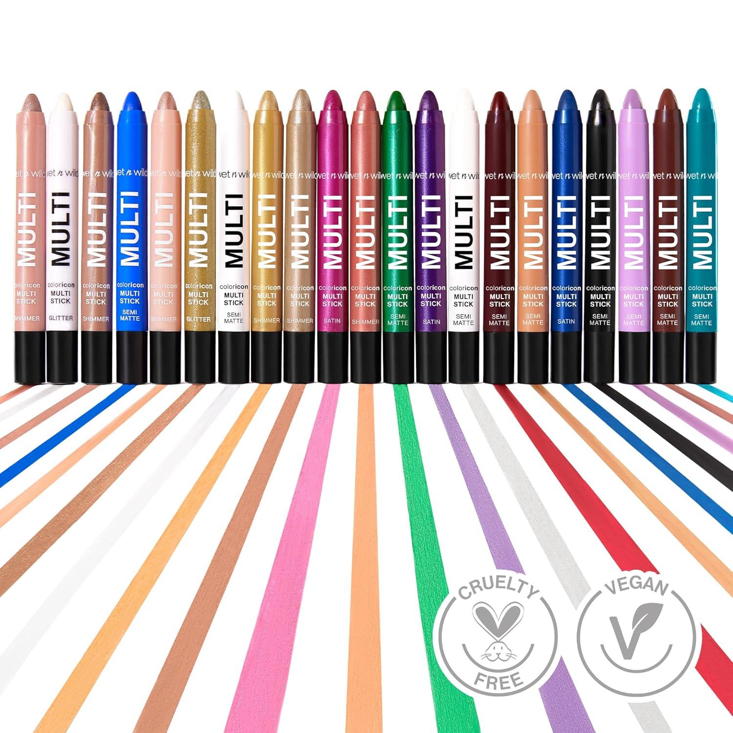 wet n wild Color Icon Cream Eyeliner Eyeshadow Multi-Stick, Moisturizing, Nourishing Velvety Cream-to-Powder Buildable & Blendable Formula, Cruelty-Free & Vegan – Bragging Whites(Bragging Whites)