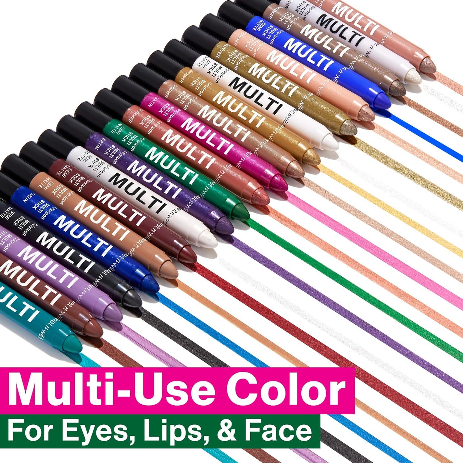 wet n wild Color Icon Cream Eyeliner Eyeshadow Multi-Stick, Moisturizing, Nourishing Velvety Cream-to-Powder Buildable & Blendable Formula, Cruelty-Free & Vegan – Bragging Whites(Green)