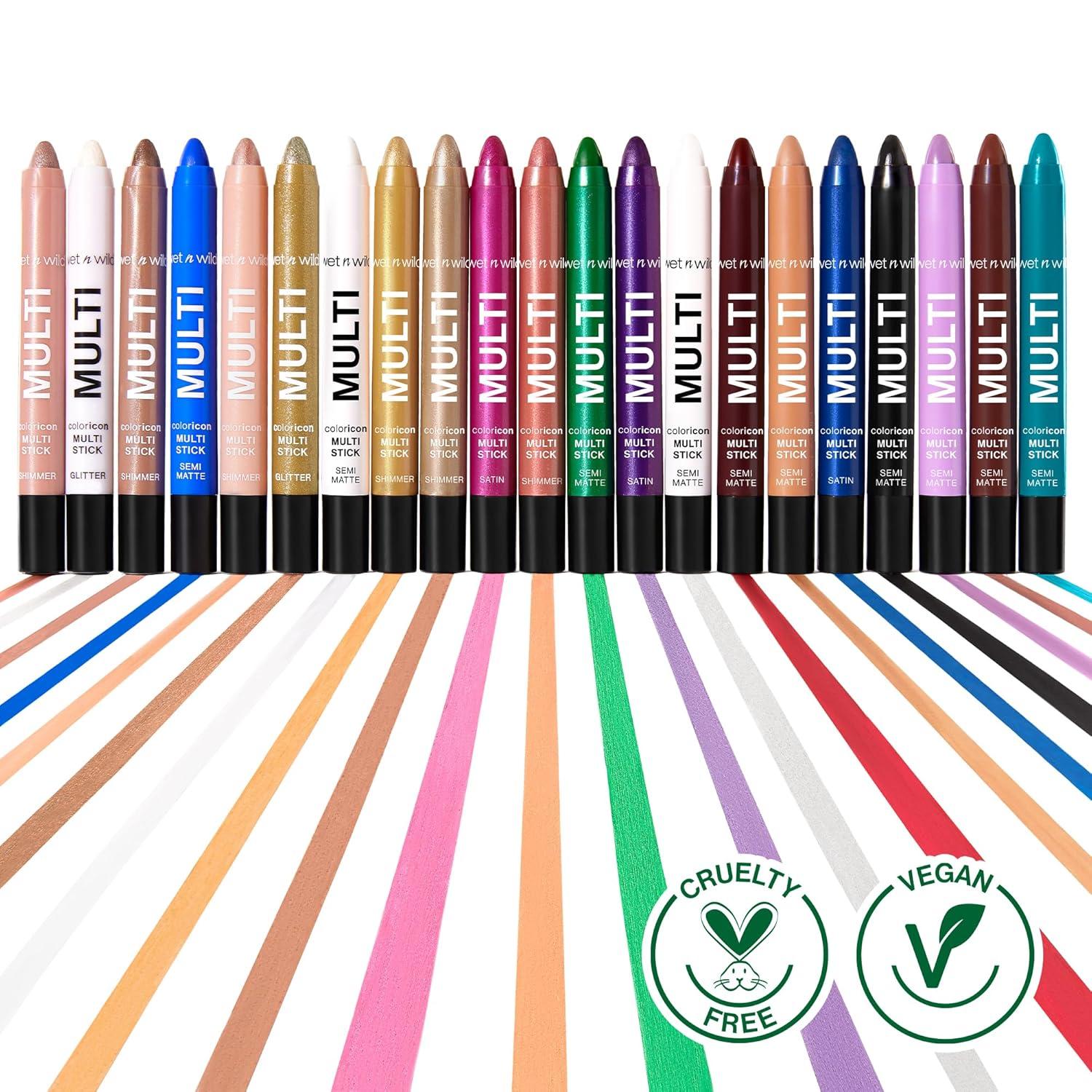 wet n wild Color Icon Cream Eyeliner Eyeshadow Multi-Stick, Moisturizing, Nourishing Velvety Cream-to-Powder Buildable & Blendable Formula, Cruelty-Free & Vegan – Bragging Whites(Green)