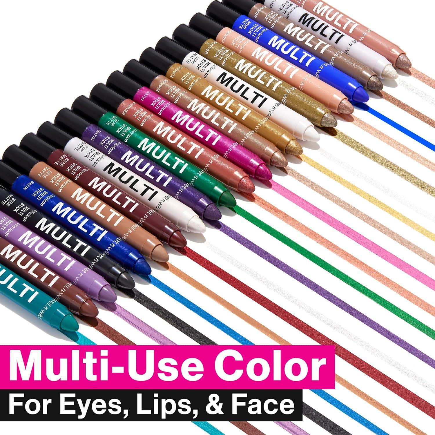 wet n wild Color Icon Cream Eyeliner Eyeshadow Multi-Stick, Moisturizing, Nourishing Velvety Cream-to-Powder Buildable & Blendable Formula, Cruelty-Free & Vegan – Bragging Whites(Nocturnal Behavior)