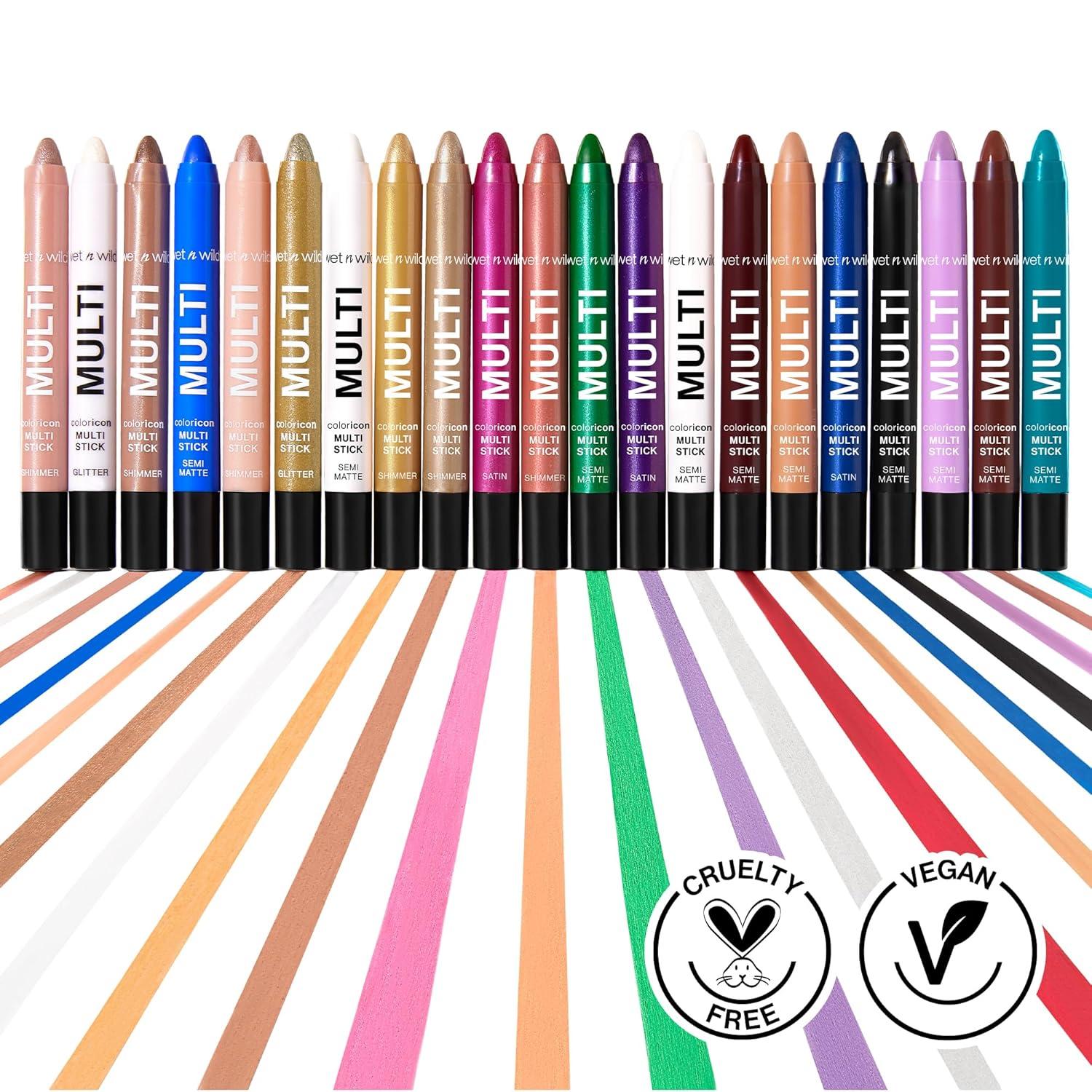 wet n wild Color Icon Cream Eyeliner Eyeshadow Multi-Stick, Moisturizing, Nourishing Velvety Cream-to-Powder Buildable & Blendable Formula, Cruelty-Free & Vegan – Bragging Whites(Nocturnal Behavior)