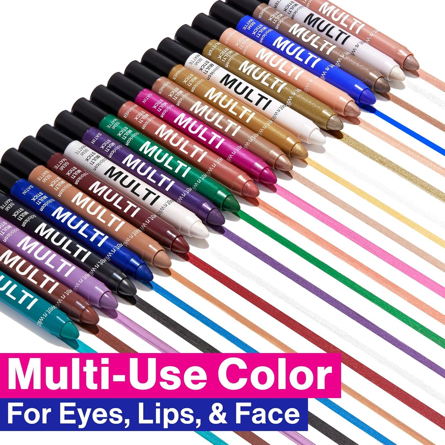 wet n wild Color Icon Cream Eyeliner Eyeshadow DMulti-Stick, Moisturizing, Nourishing Velvety Cream-to-Powder Buildable & Blendable Formula, Cruelty-Free & Vegan – Golden Rush Hour(Blue Me Away)