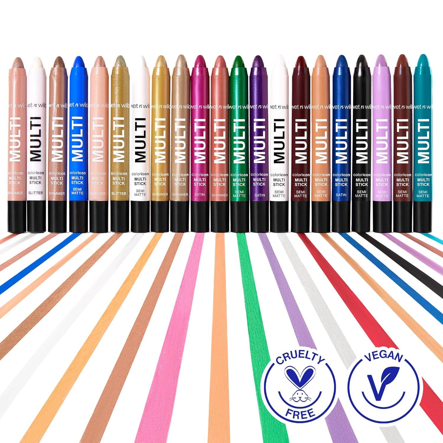wet n wild Color Icon Cream Eyeliner Eyeshadow DMulti-Stick, Moisturizing, Nourishing Velvety Cream-to-Powder Buildable & Blendable Formula, Cruelty-Free & Vegan – Golden Rush Hour(Blue Me Away)