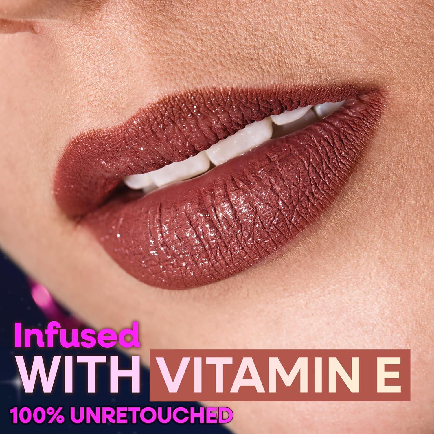 wet n wild Mega Glitter Shimmer Liquid Lipstick, Matte-to-Glitter Finish, Lightweight Formula, Comfortable Wear, Vitamin E-Infused for Nourished Lips, Vegan & Cruelty-Free – Hear Me Out