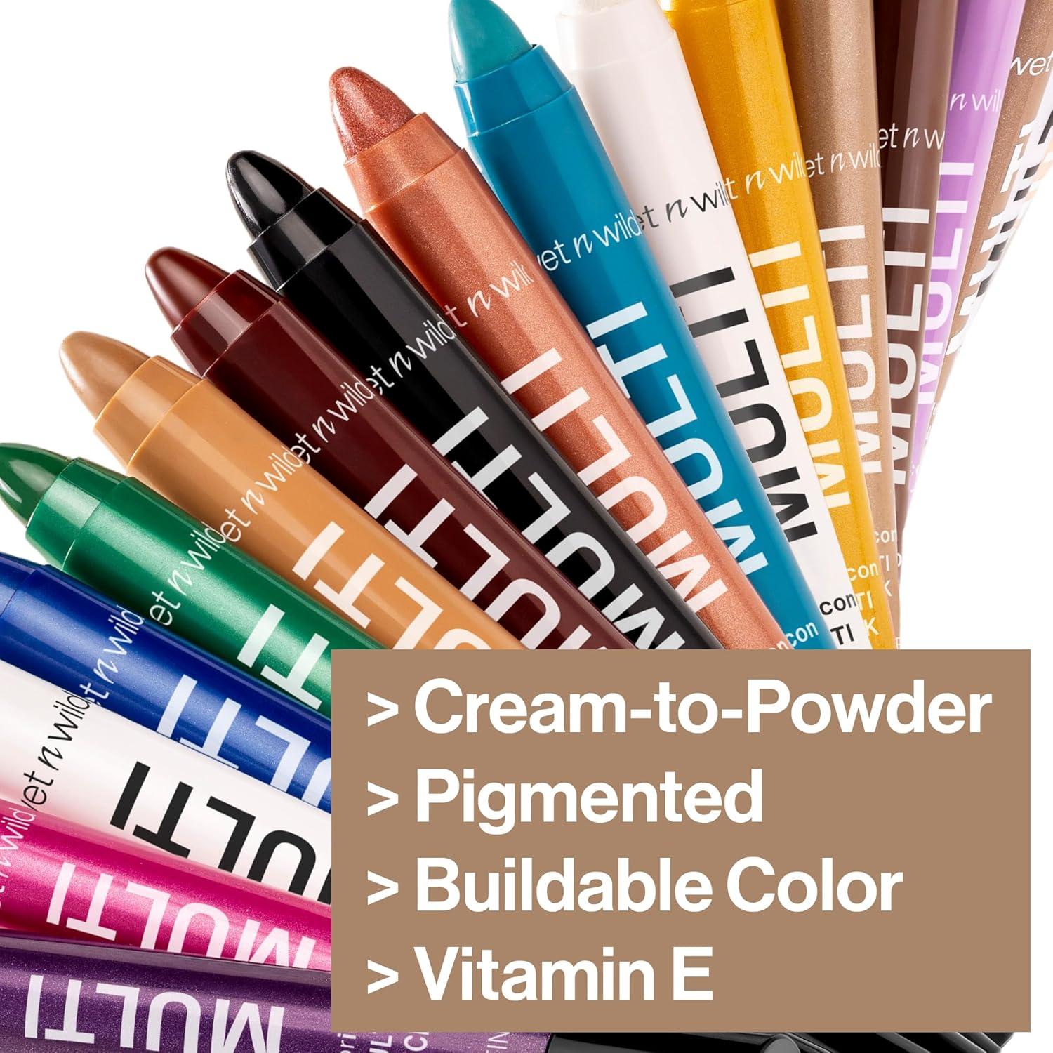 wet n wild Color Icon Cream Eyeliner Eyeshadow Multi-Stick, Moisturizing, Nourishing Velvety Cream-to-Powder Buildable & Blendable Formula, Cruelty-Free & Vegan – Bragging Whites(Nudie Culture)