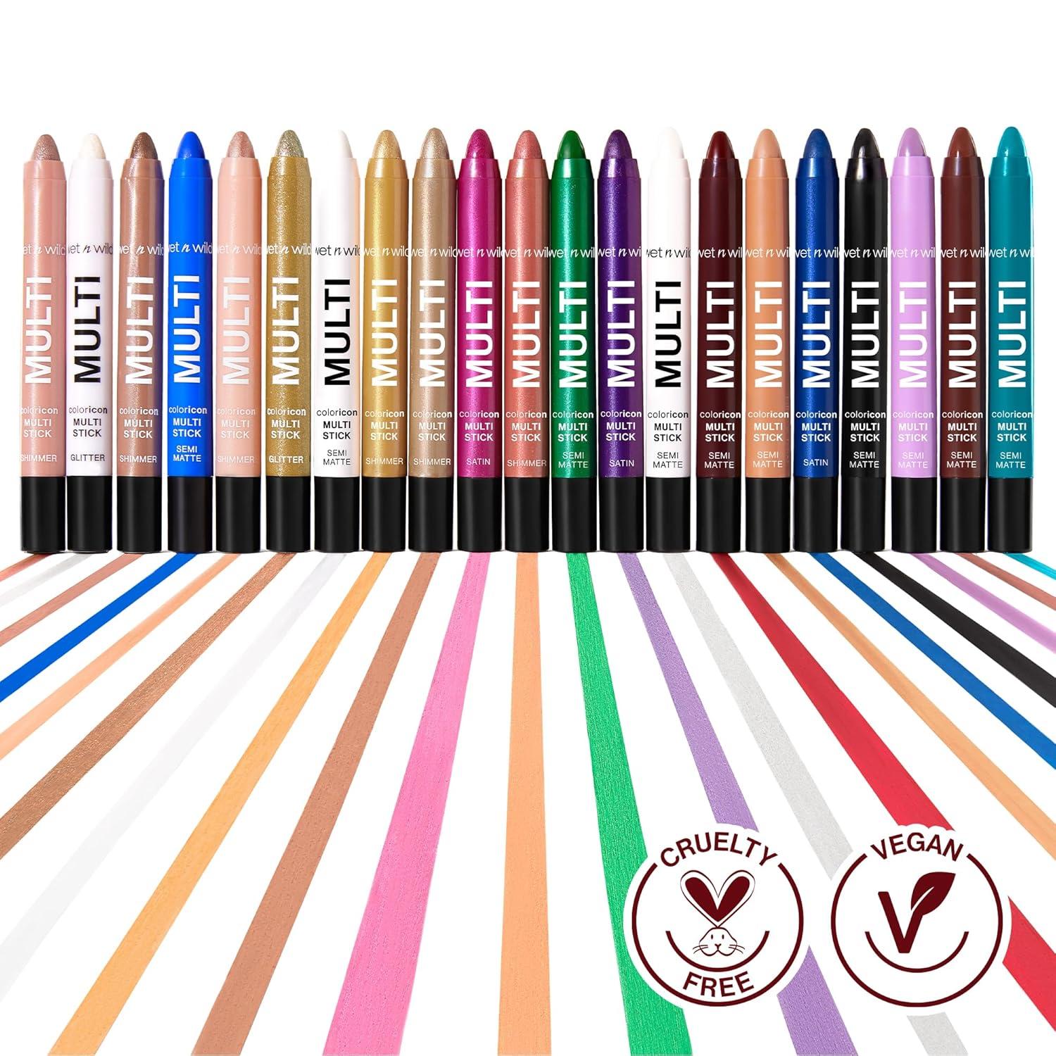 wet n wild Color Icon Cream Eyeliner Eyeshadow Multi-Stick, Moisturizing, Nourishing Velvety Cream-to-Powder Buildable & Blendable Formula, Cruelty-Free & Vegan – Bragging Whites(Burning Bridge)