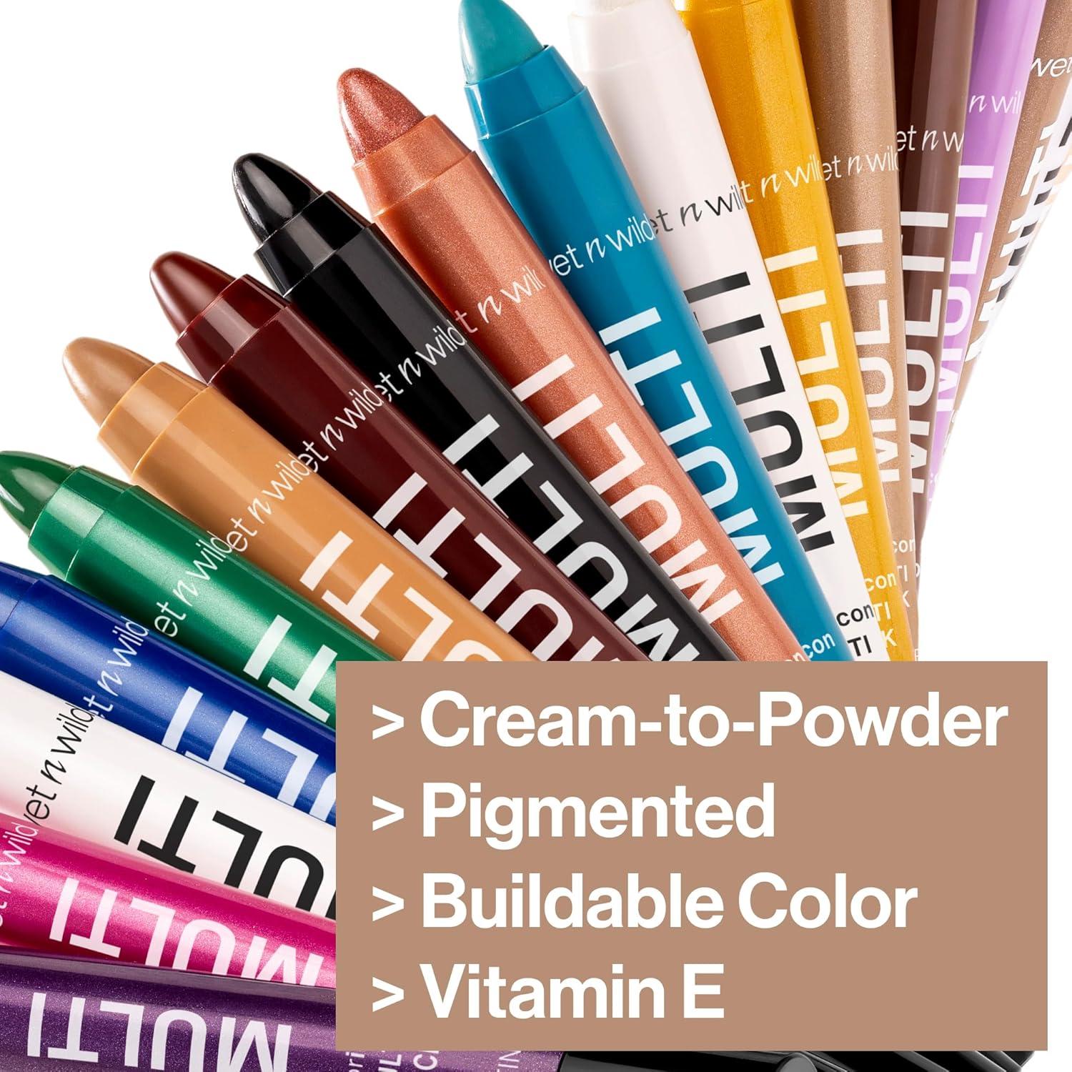 wet n wild Color Icon Cream Eyeliner Eyeshadow Multi-Stick, Moisturizing, Nourishing Velvety Cream-to-Powder Buildable & Blendable Formula, Cruelty-Free & Vegan – Bragging Whites(Champagne Room)