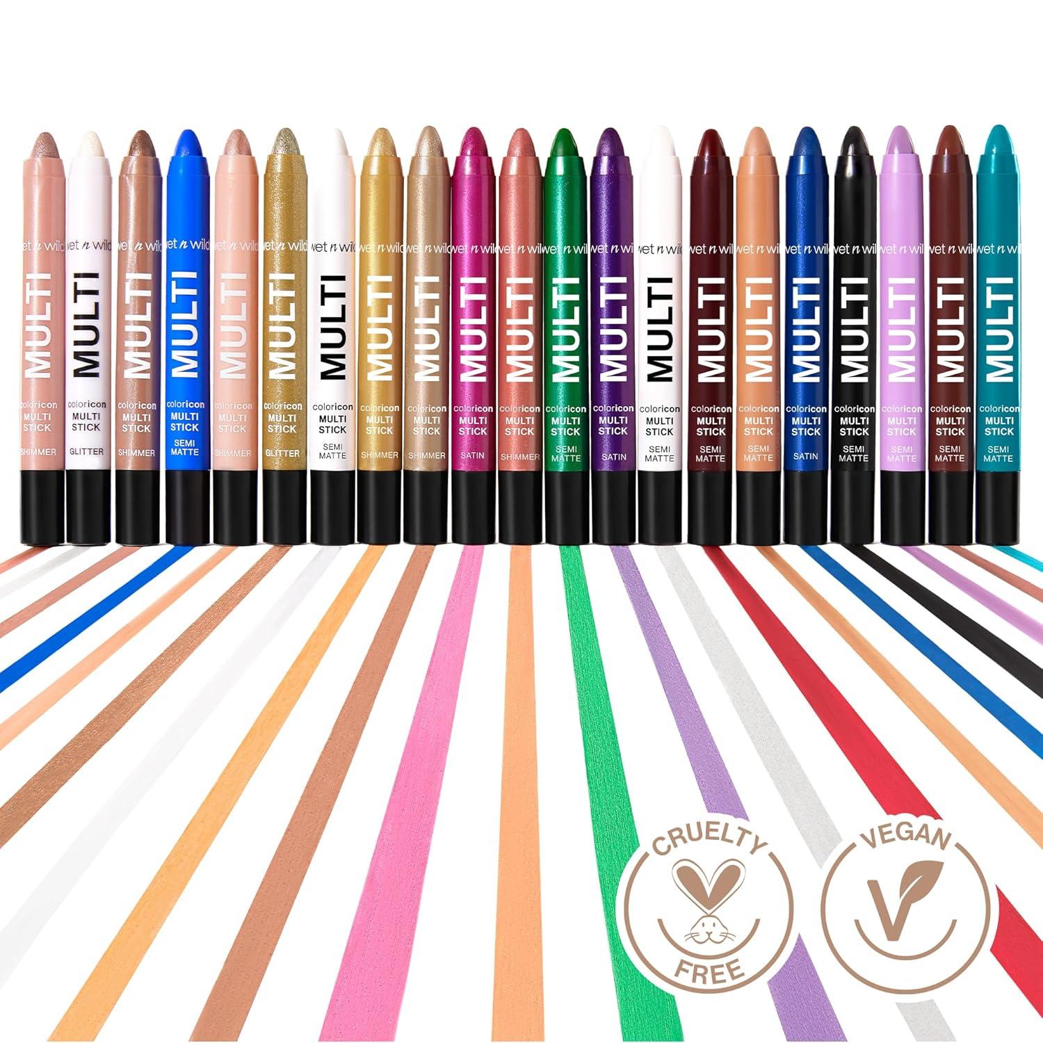 wet n wild Color Icon Cream Eyeliner Eyeshadow Multi-Stick, Moisturizing, Nourishing Velvety Cream-to-Powder Buildable & Blendable Formula, Cruelty-Free & Vegan – Bragging Whites(Champagne Room)