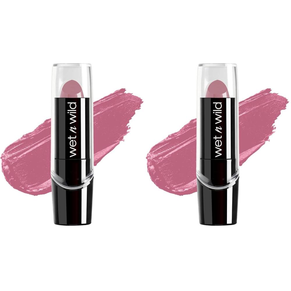 wet n wild Silk Finish Lipstick| Hydrating Lip Color| Rich Buildable Color| Will You Be With Me Pink, 0.13 Ounce (Pack of 1)(1 Count (Pack of 2))