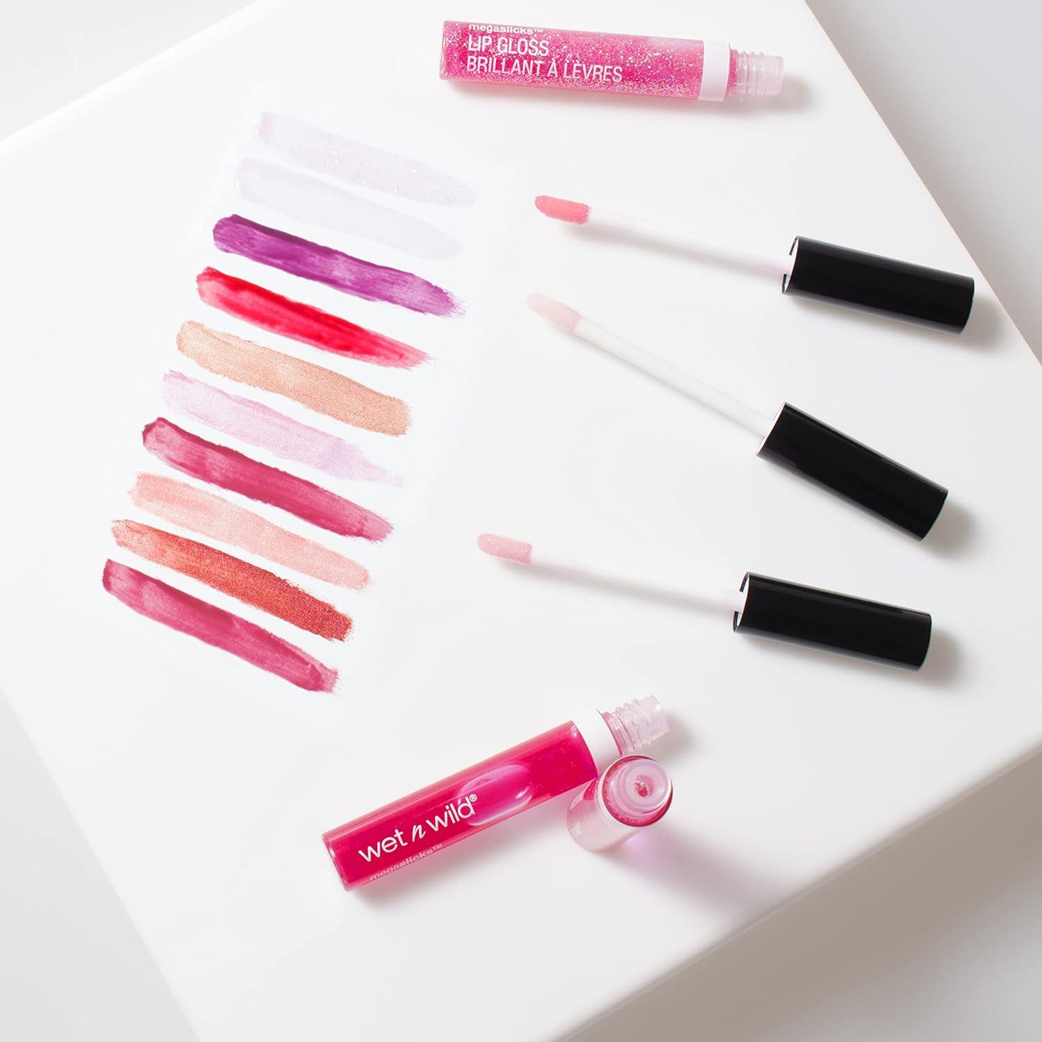 wet n wild MegaSlicks Lip Gloss, Ultra-Glossy, Vitamin-E Enriched, Ultra-Gloss High Shine Moisturizing, Cruelty-Free & Vegan – Sweet Glaze(Carded)
