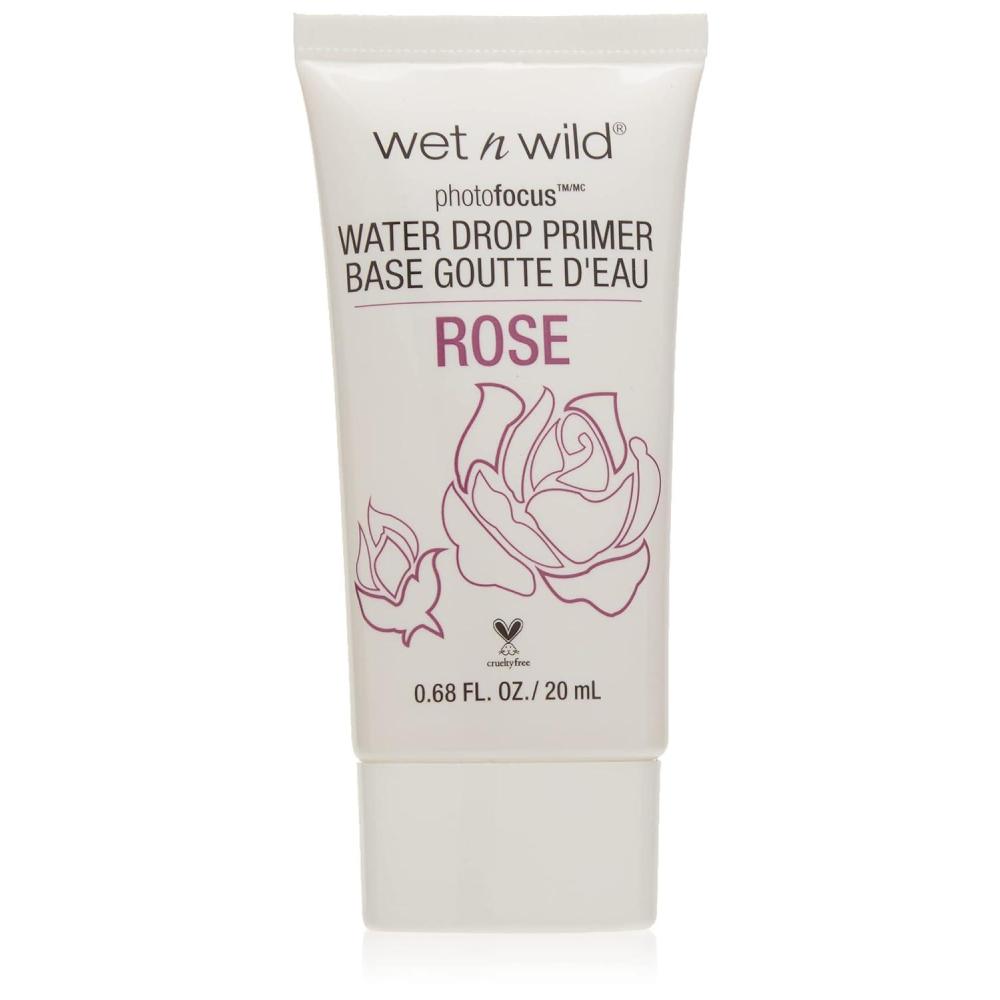 wet n wild Photo Focus Water Drop Primer, Lightweight Hydrating Primer with Hyaluronic Acid, Cruelty-Free & Gluten-Free – Cucumber(Rose)