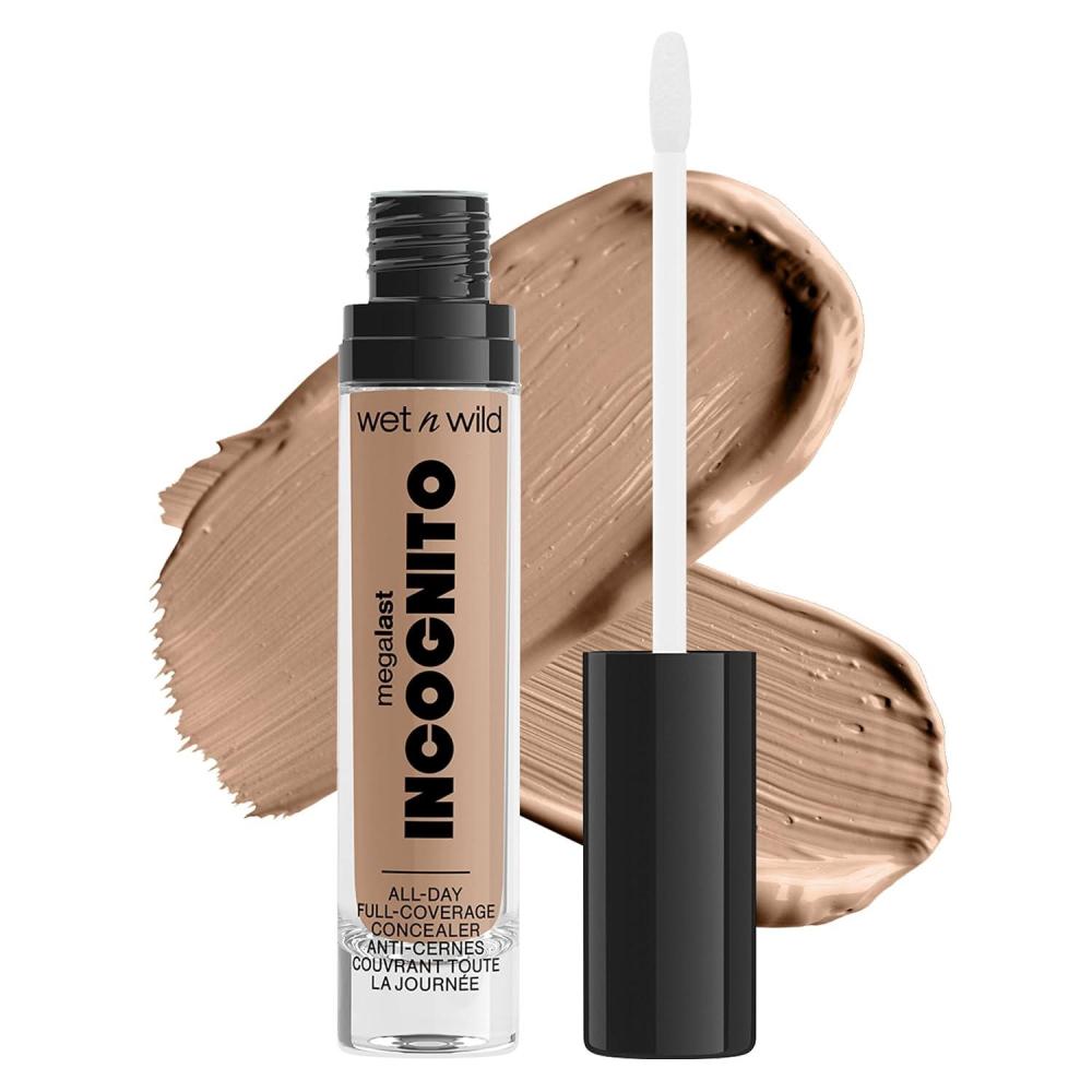 Matte Concealer By Wet n Wild Mega Last Incognito All-Day Full Coverage Liquid Matte Concealer, Light Medium, 0.18 Ounce(Light Honey)