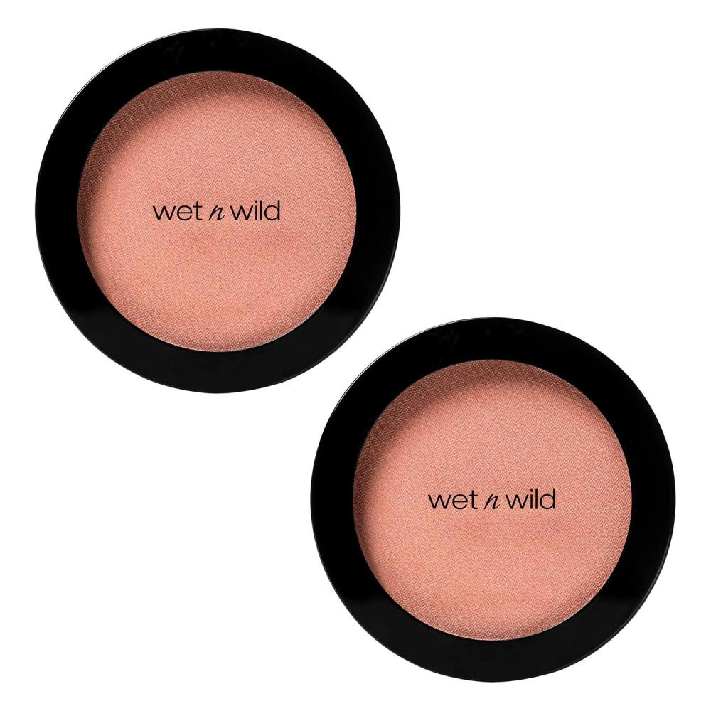 wet n wild Color Icon Blush Makeup, Effortless Matte Natural Sheer Glow & Seamless Blend, Luxuriously Infused Smooth Jojoba Oil, Cruelty-Free & Vegan – Pearlescent Pink (2 Pack Bundle)