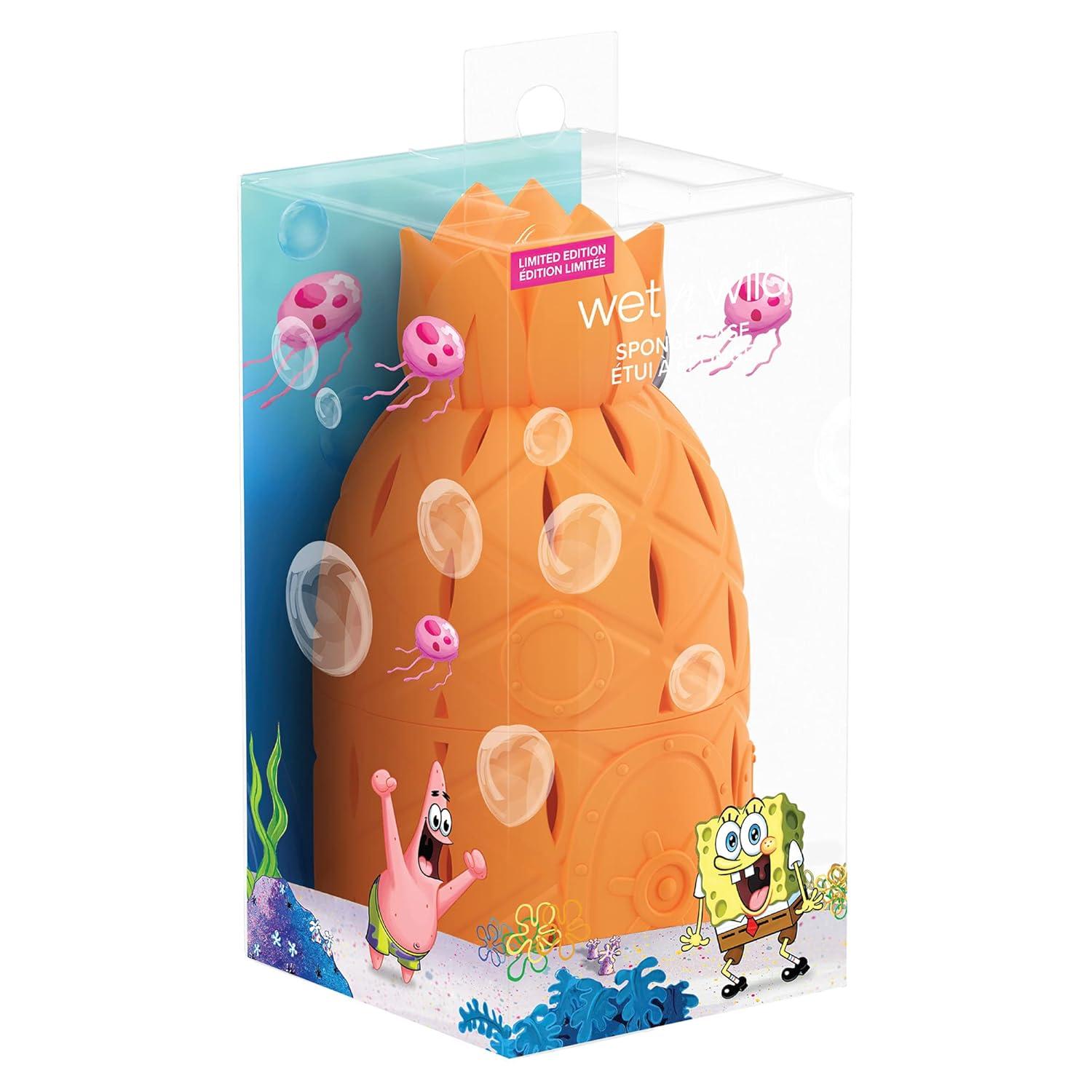 wet n wild House Sponge Case Bob Squarepants Makeup Tools Travel (1114229), Pineapple(1 Count (Pack of 1))