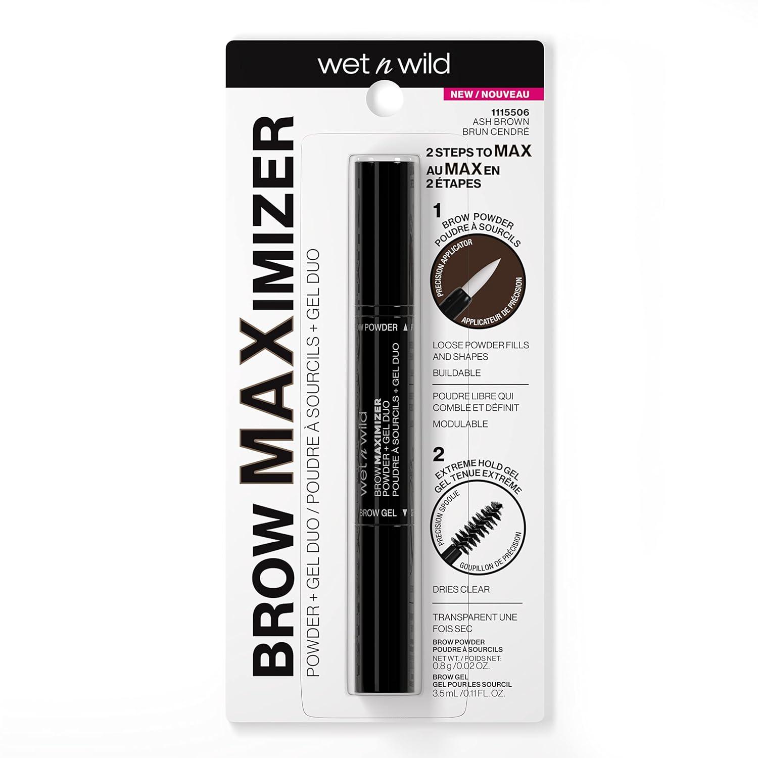 wet n wild Ultimate Brow | Brow Maximizer Powder + Gel Duo Ash Brown(Ash Brown)