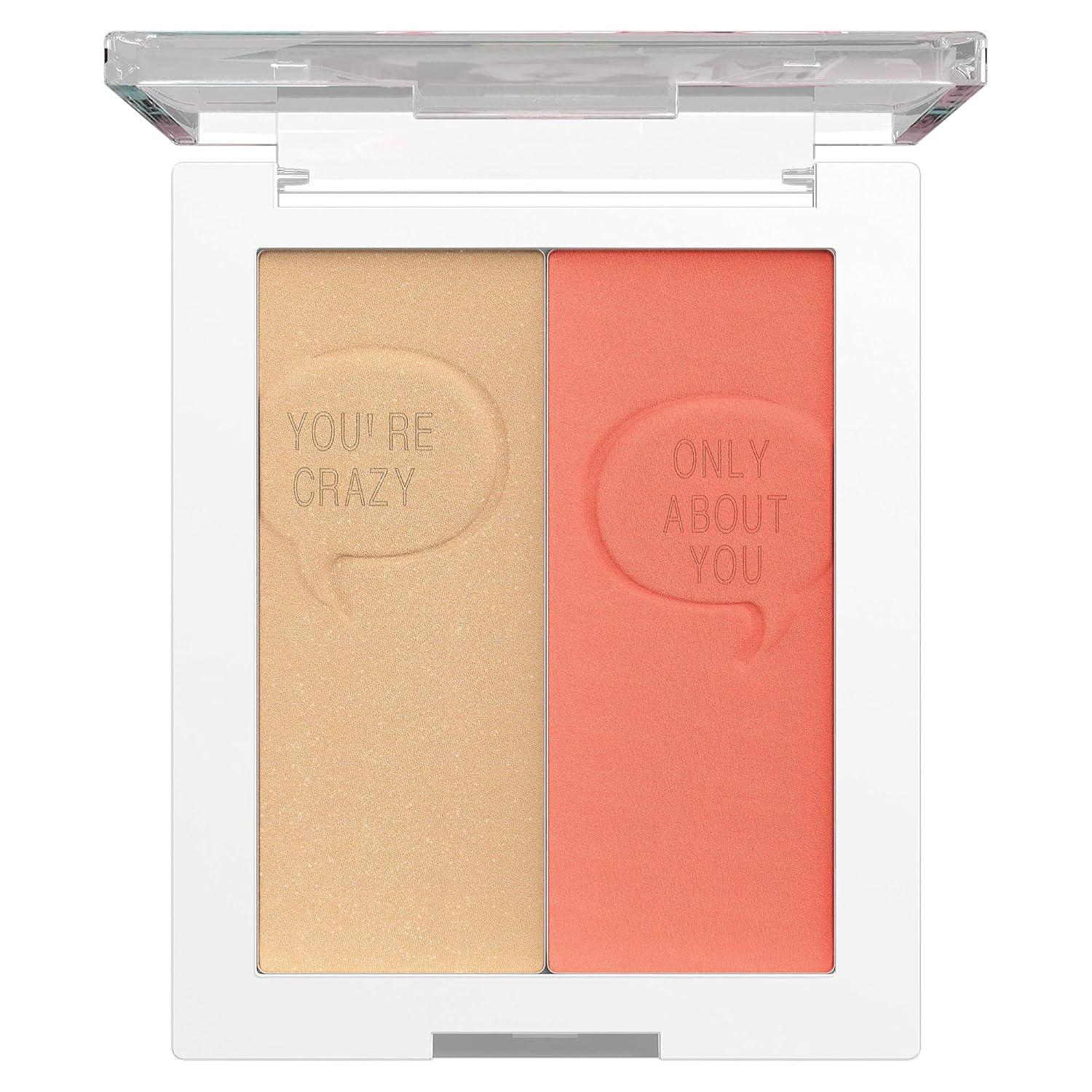 wet n wild Saved By The Bell Highlighter + Illuminator Glow Face Duo, Highlighter Makeup Powder, Illumniator Makeup Powder, Cruelty-Free Makeup, #Relationship Goals,1114533(Highlighter + Illuminator Glow Face Duo)