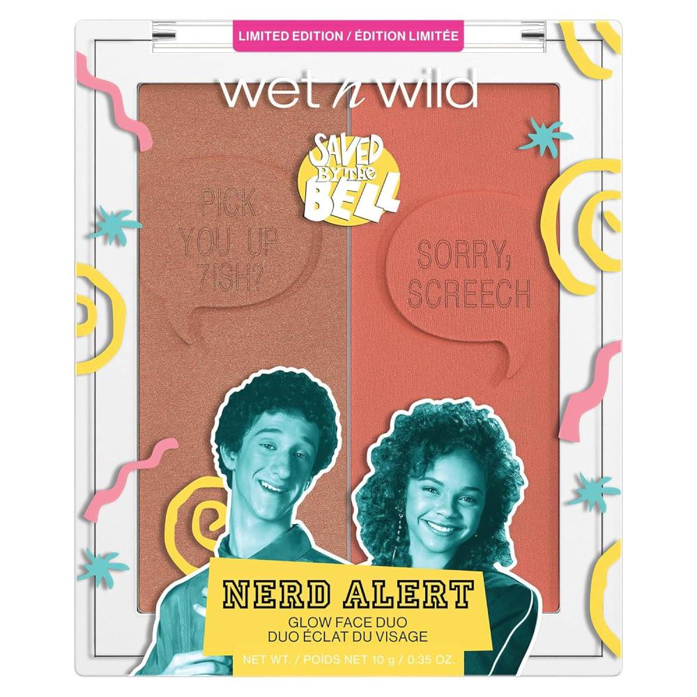 wet n wild Saved By The Bell Highlighter & Illuminator Duo, Radiant Shimmer Face Palette, Ultra-Reflective Micro-Pearls, Buildable Powder Formula, Cruelty-Free Makeup – Nerd Alert