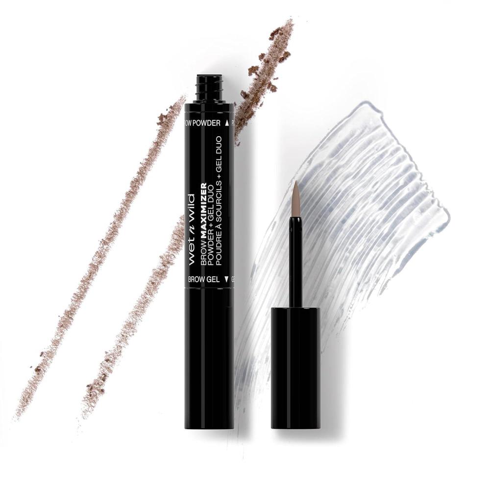 wet n wild Ultimate Brow | Brow Maximizer Powder + Gel Duo Ash Brown(Medium Brown)