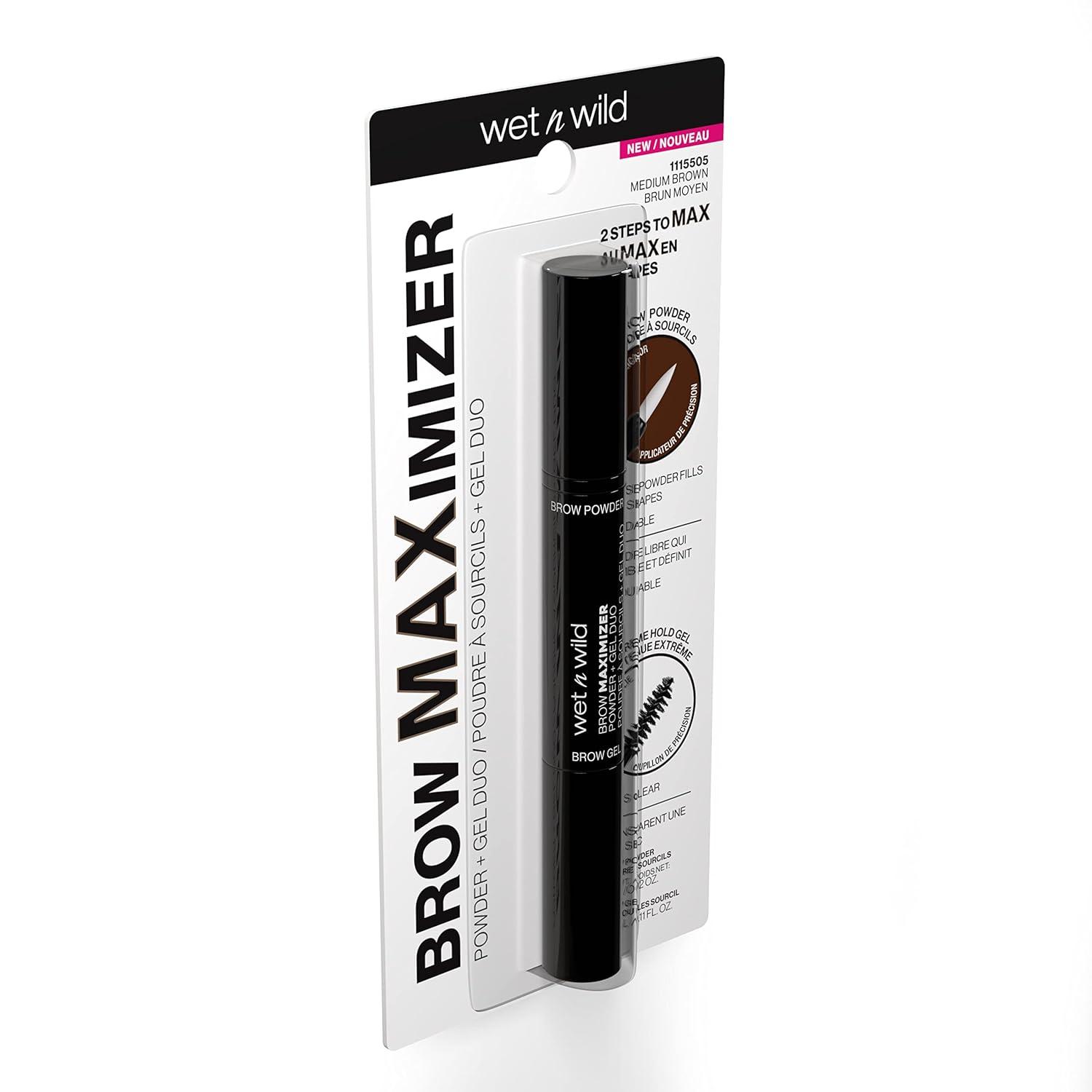 wet n wild Ultimate Brow | Brow Maximizer Powder + Gel Duo Ash Brown(Medium Brown)