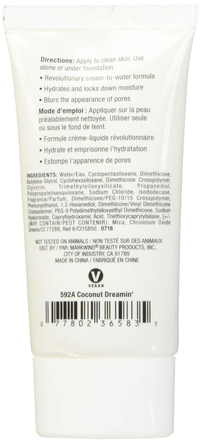 wet n wild Photo Focus Water Drop Primer, Lightweight Hydrating Primer with Hyaluronic Acid, Cruelty-Free & Gluten-Free – Cucumber(Coconut)