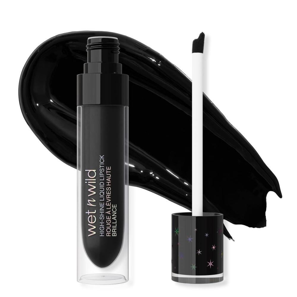 wet n wild Halloween Fantasy Makers Mega Glitter Shimmer Liquid Lipstick,High Pigmented Creamy Texture, Shimmery Blendable Formula, Cruelty-Free – Midnight Sky