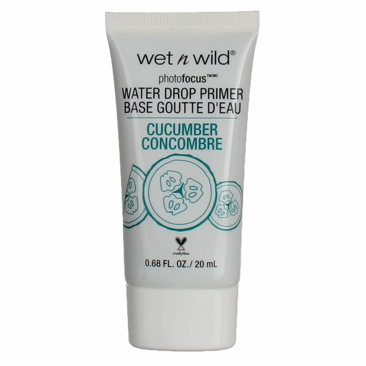 wet n wild Photo Focus Water Drop Primer, Lightweight Hydrating Primer with Hyaluronic Acid, Cruelty-Free & Gluten-Free – Cucumber(Cucumber)