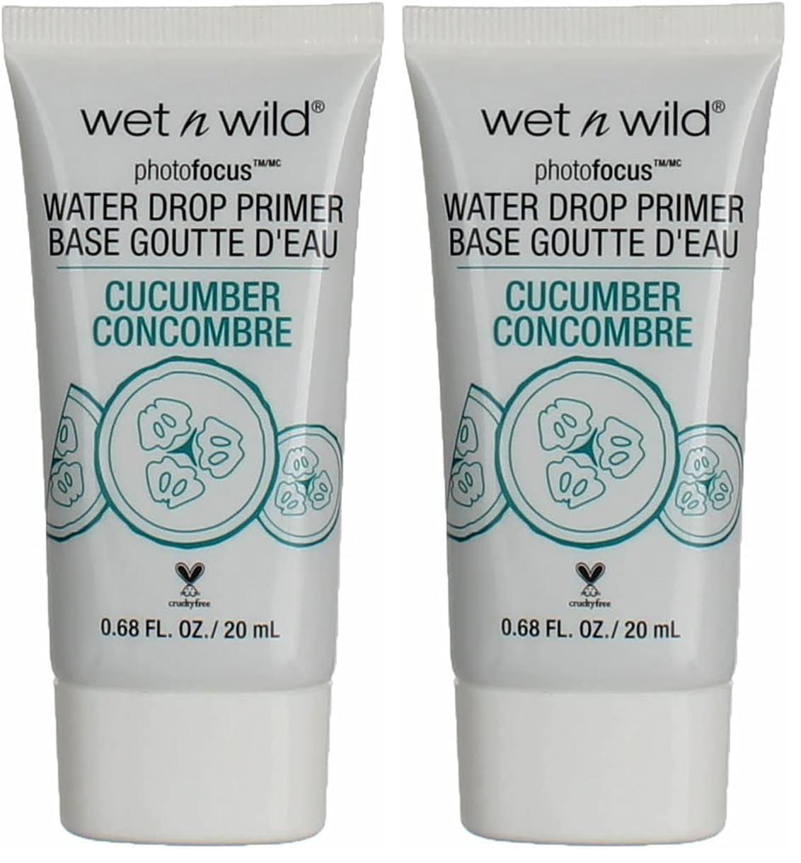 wet n wild Photo Focus Water Drop Primer, Lightweight Hydrating Primer with Hyaluronic Acid, Cruelty-Free & Gluten-Free – Cucumber(Cucumber)