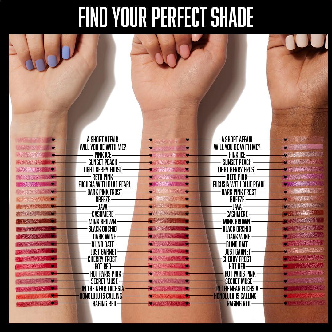 wet n wild Silk Finish Lipstick, Hydrating Rich Buildable Lip Color, Formulated with Vitamins A,E, & Macadamia for Ultimate Hydration, Cruelty-Free & Vegan – Hot Red(Dark Pink Frost)