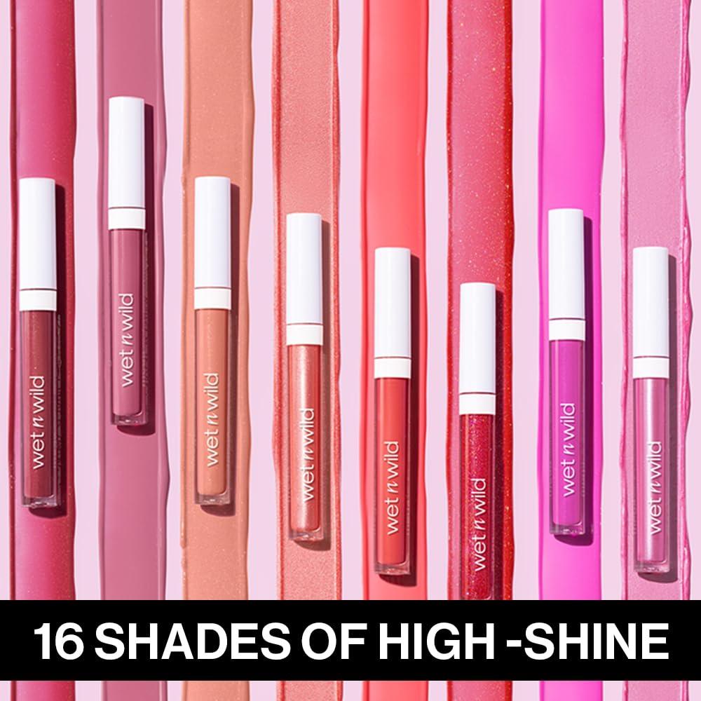 wet n wild MegaSlicks Lip Gloss, Ultra-Glossy, Vitamin-E Enriched, Ultra-Gloss High Shine Moisturizing, Cruelty-Free & Vegan – Berried Treasure(Carded)(Champagne Please)
